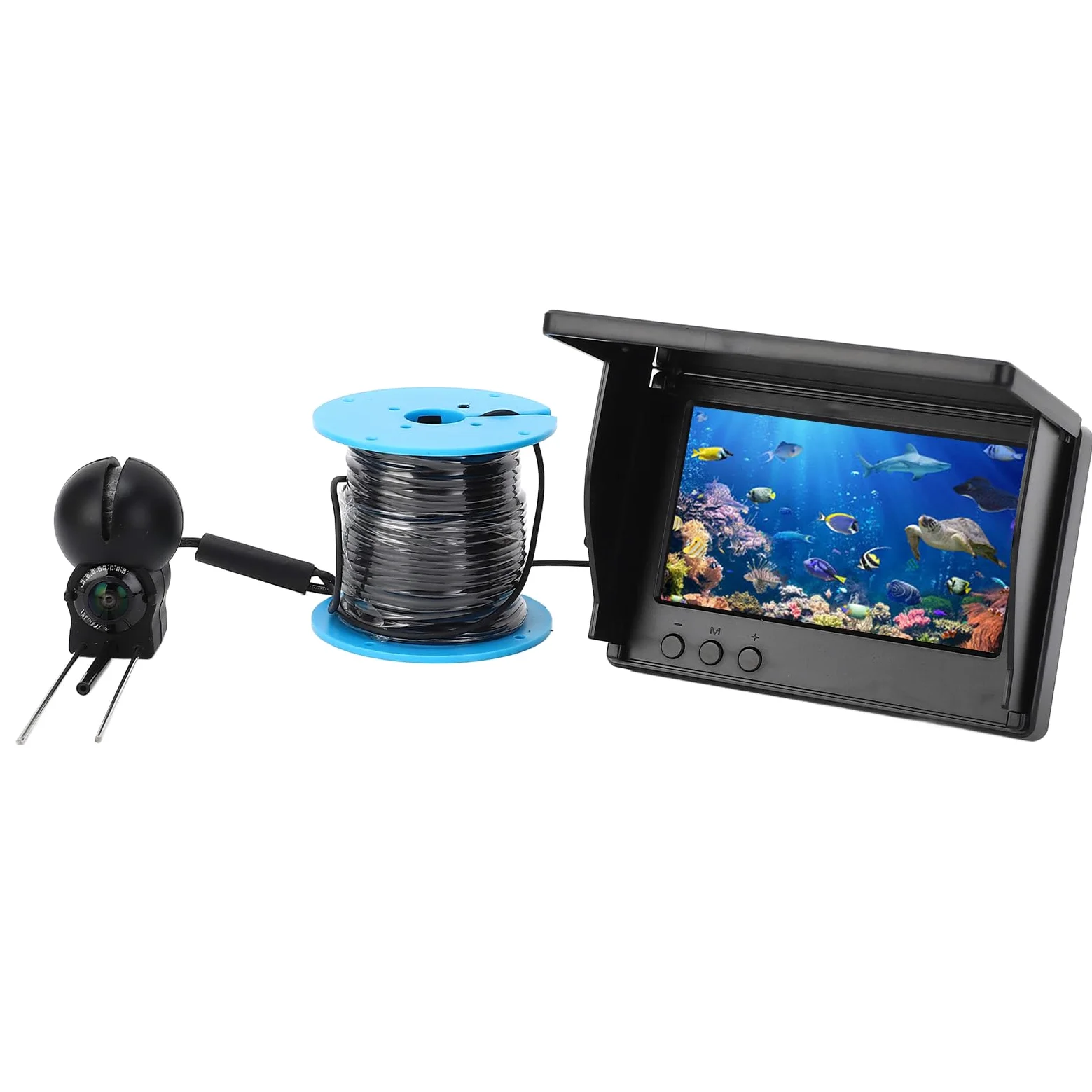 Yinhing Drone Subacqueo Drone Subacqueo con Telecamera per Pesca Subacquea C 1080P con Schermo da 4,3 Pollici e Cavo da 30 M Obiettivo Ultra Grandangolare Ideale per la Pesca Sul Ghiaccio e la in