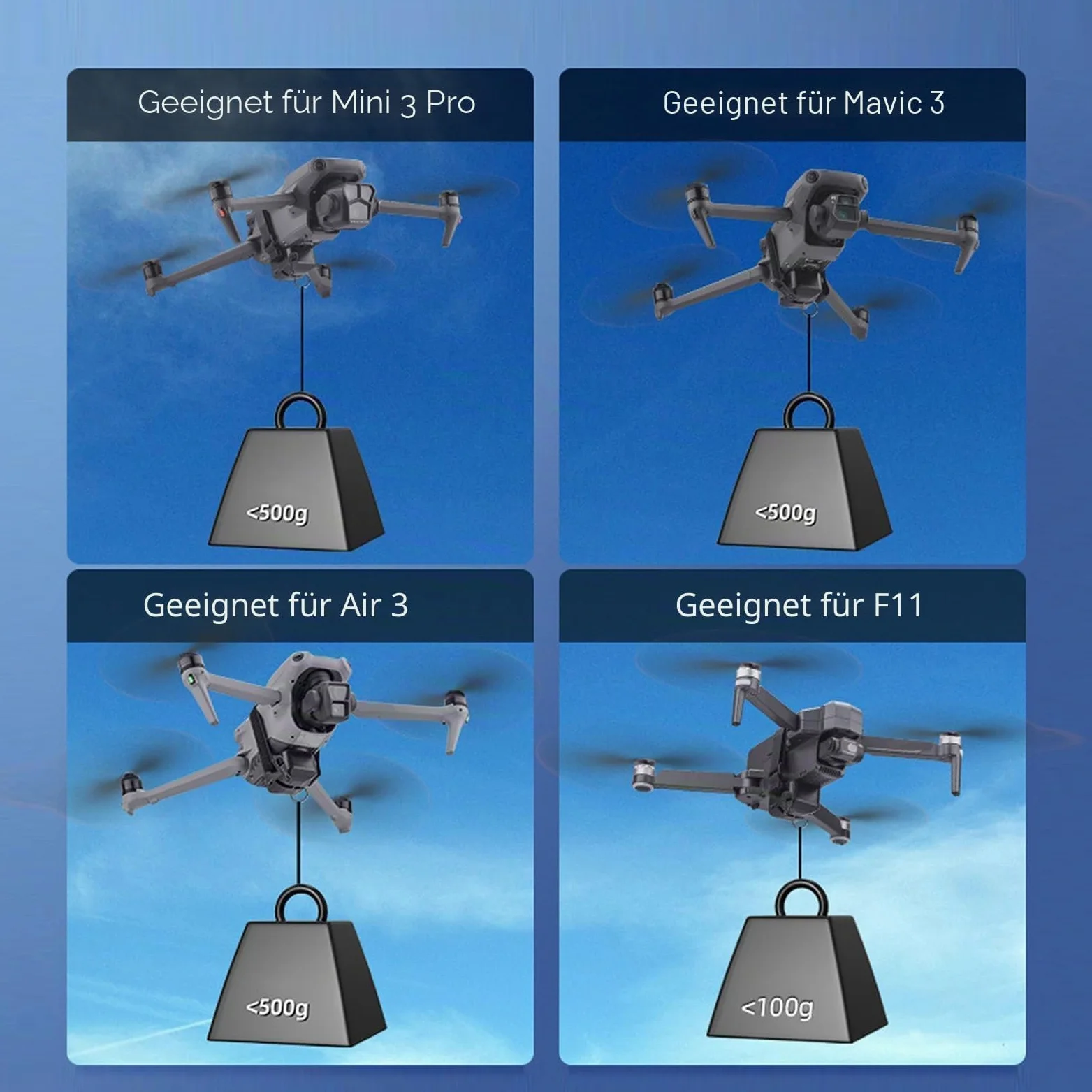 VBESTLIFE di Rilascio del Carico Utile del Drone, di Lancio del Carico da 1 kg per2 3 Mini 4 PRO Air 3 con Portata Remota di 500 M