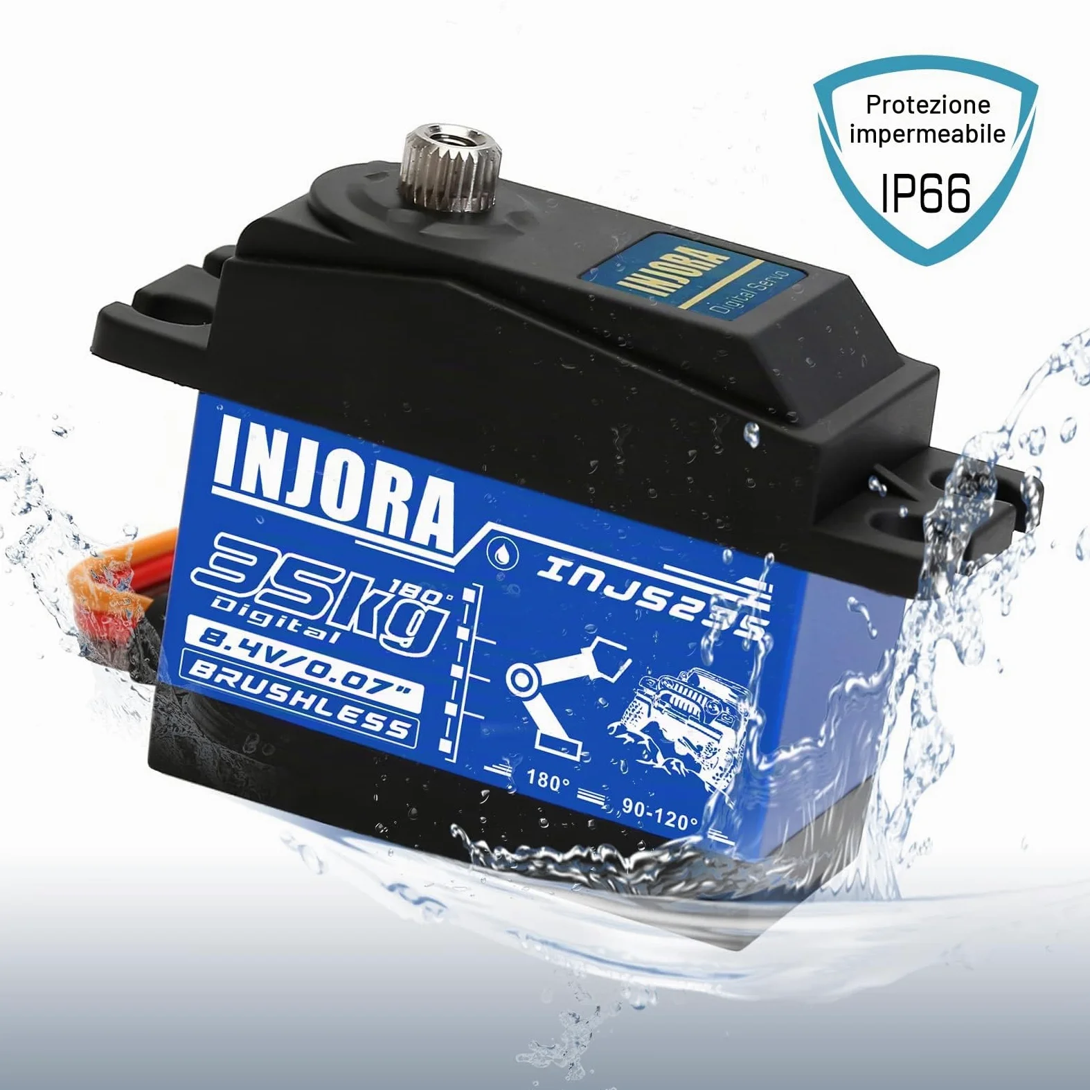 INJORA 35KG Digitale Servo con 25T Braccio Horn per 1/10 1/8 RC Modello Auto