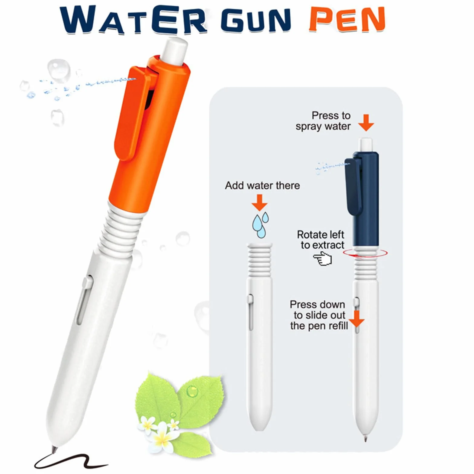 Squirt Pen Scherzo – Penna spruzzatrice d'acqua – Elegante multifunzionale per bambini, giardino e attività all'aperto