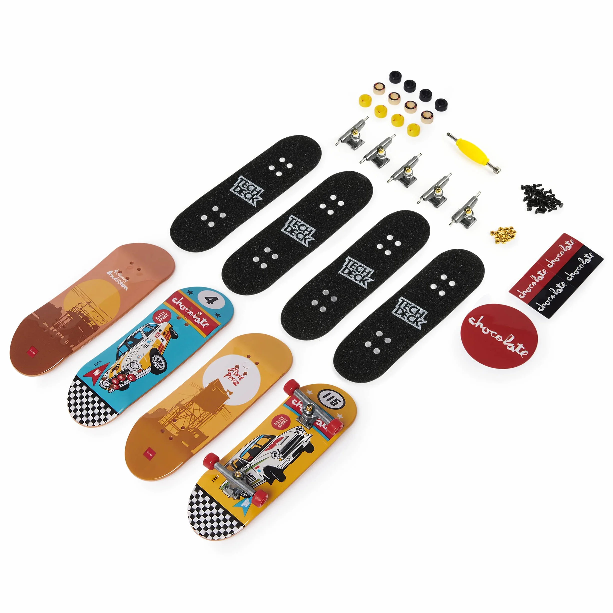 Tech Deck, Giochi Olimpici Parigi 2024, Set da 4 Fingerboard Ultra DLX, Mini Skateboard da Collezione Personalizzabili, Giocattoli per Bambini da 6 Anni in su (pacchetto può variare)