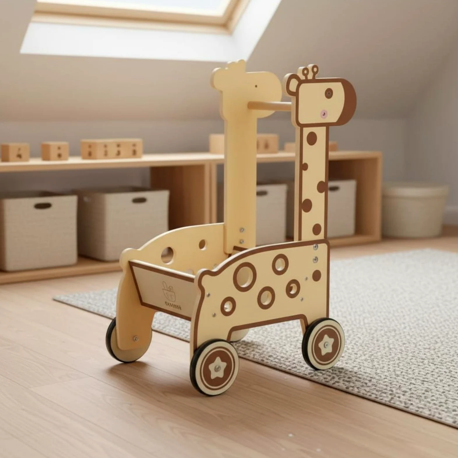 Milageto Carrello della Spesa Giocattolo in Legno per Bambini con Struttura Classica Ruote Lisce Maniglia Solida Comparto Aperto Set di Alimenti in Legno, Carrello della Spesa Rosa