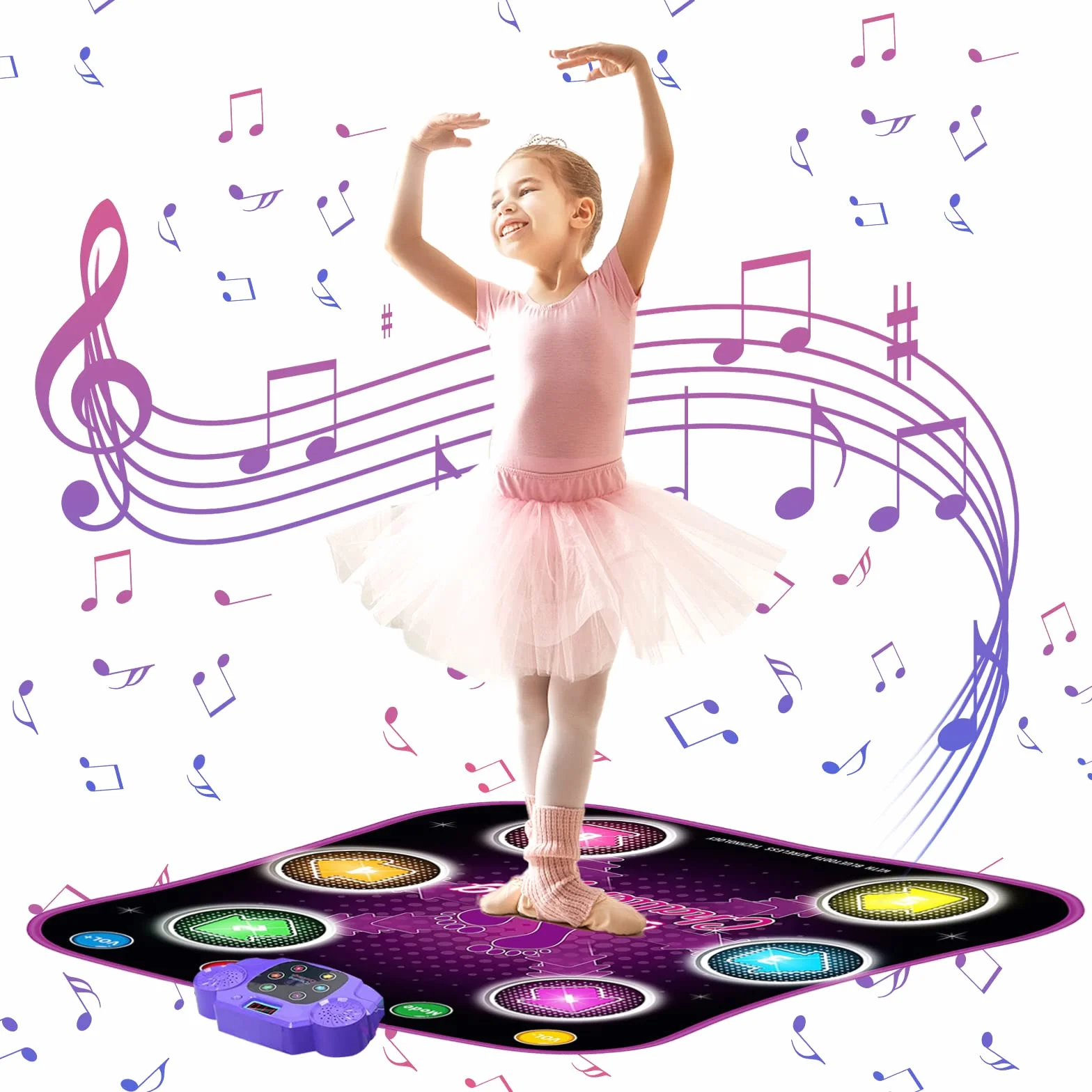 Tappetino da Ballo LED Bluetooth Bambini 3-12 Anni Viola