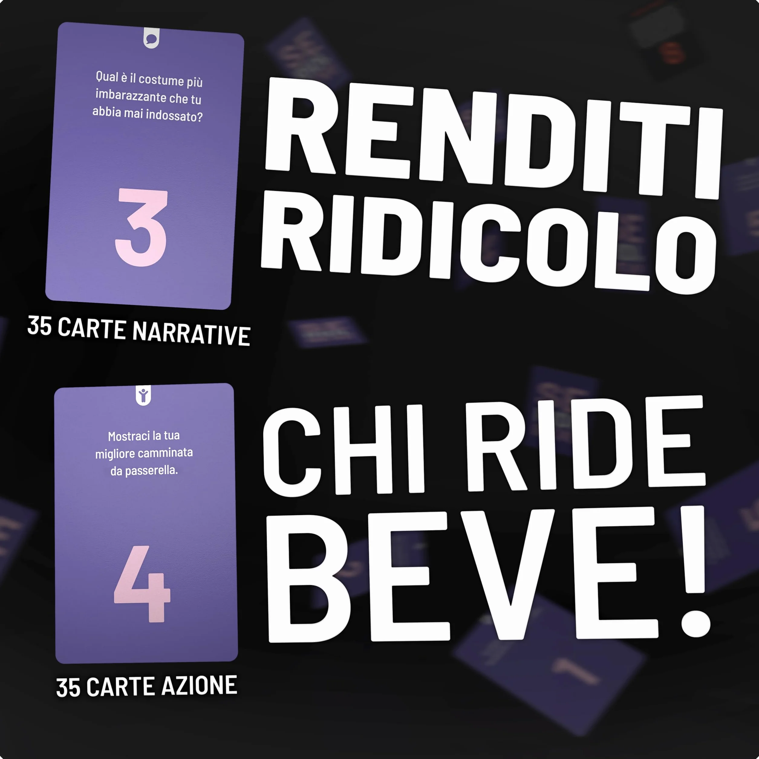 Se Ridi, bevi! - Il divertente gioco alcolico - Gioco di alcolici con 100 carte - gioco di alcolici - gioco di carte - giochi di partito per adulti - 18+ - Edizione italiana