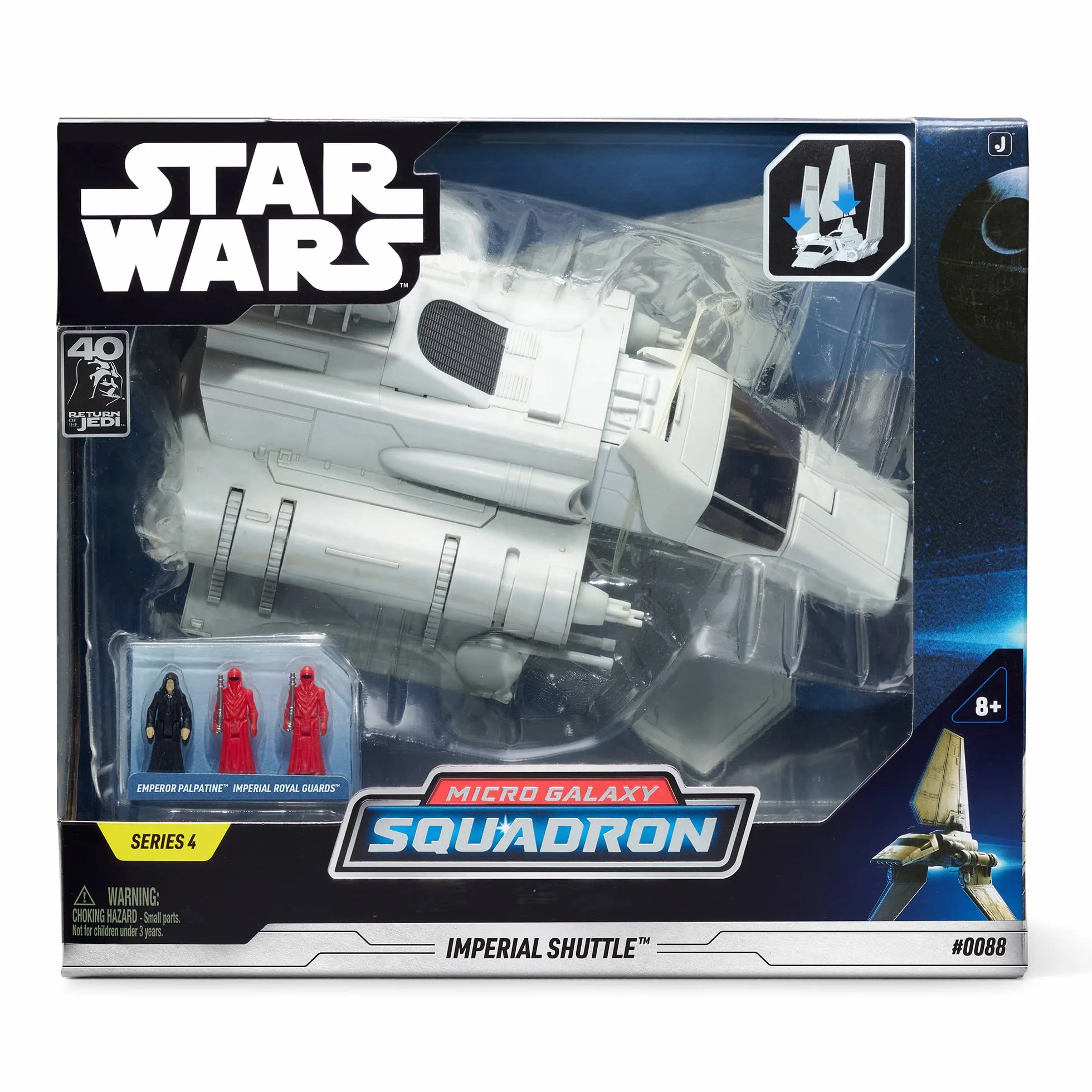Star Wars Micro Galaxy Squadron Imperial Shuttle - Veicolo di classe Starship da 7 pollici con tre accessori da 2,5 cm
