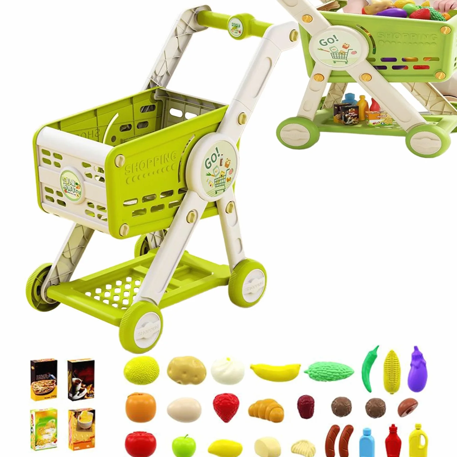 Carrello Della Spesa Giocattolo Cesto Della Spesa Giochi Supermercato | Cucina Bambini Role Play 1 3 Anni Bambine Casa Delle Bambole