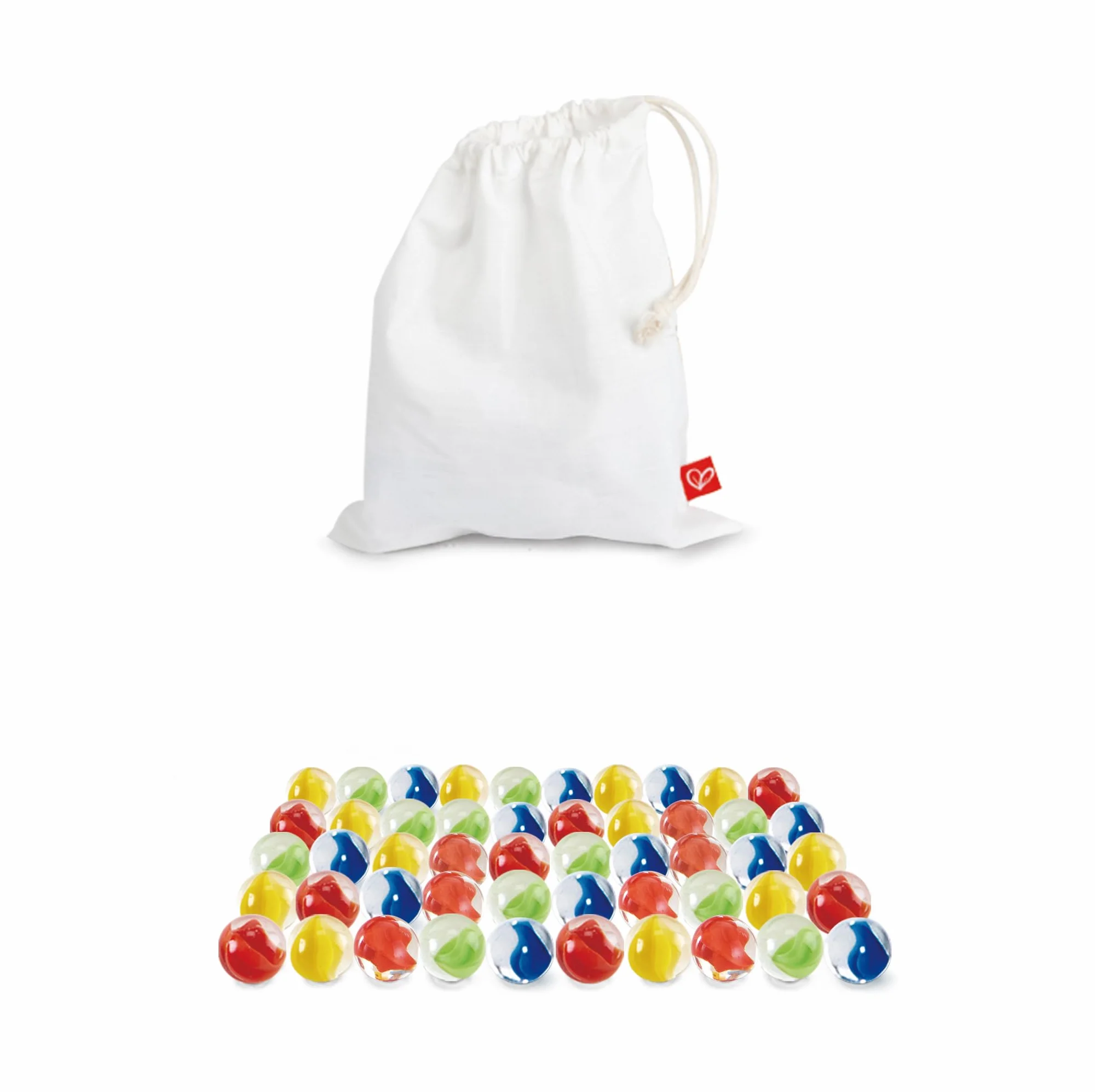 Hape Quadrilla Biglie da gara 50 biglie di vetro colorate