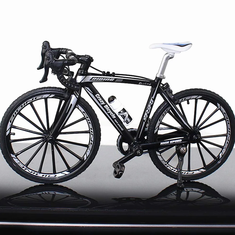 Bicycle Model Deco Bicycle Miniature 1: 8 (7.87 * 5.12 Inch) Collection Deco Die Cast Toy Mini Bend Bicycle Model Road Bike Mountain Bike