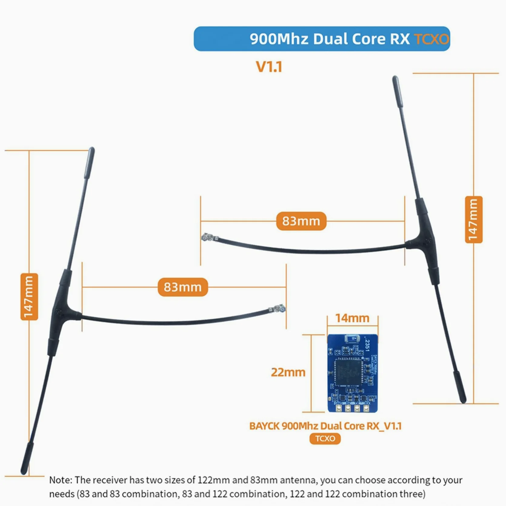 4X Ricevitore Diversity ELRS RX 915Mhz 868MHz Dual Core RX TCXO Doppia Antenna per FPV Drone da A Lungo Raggio C