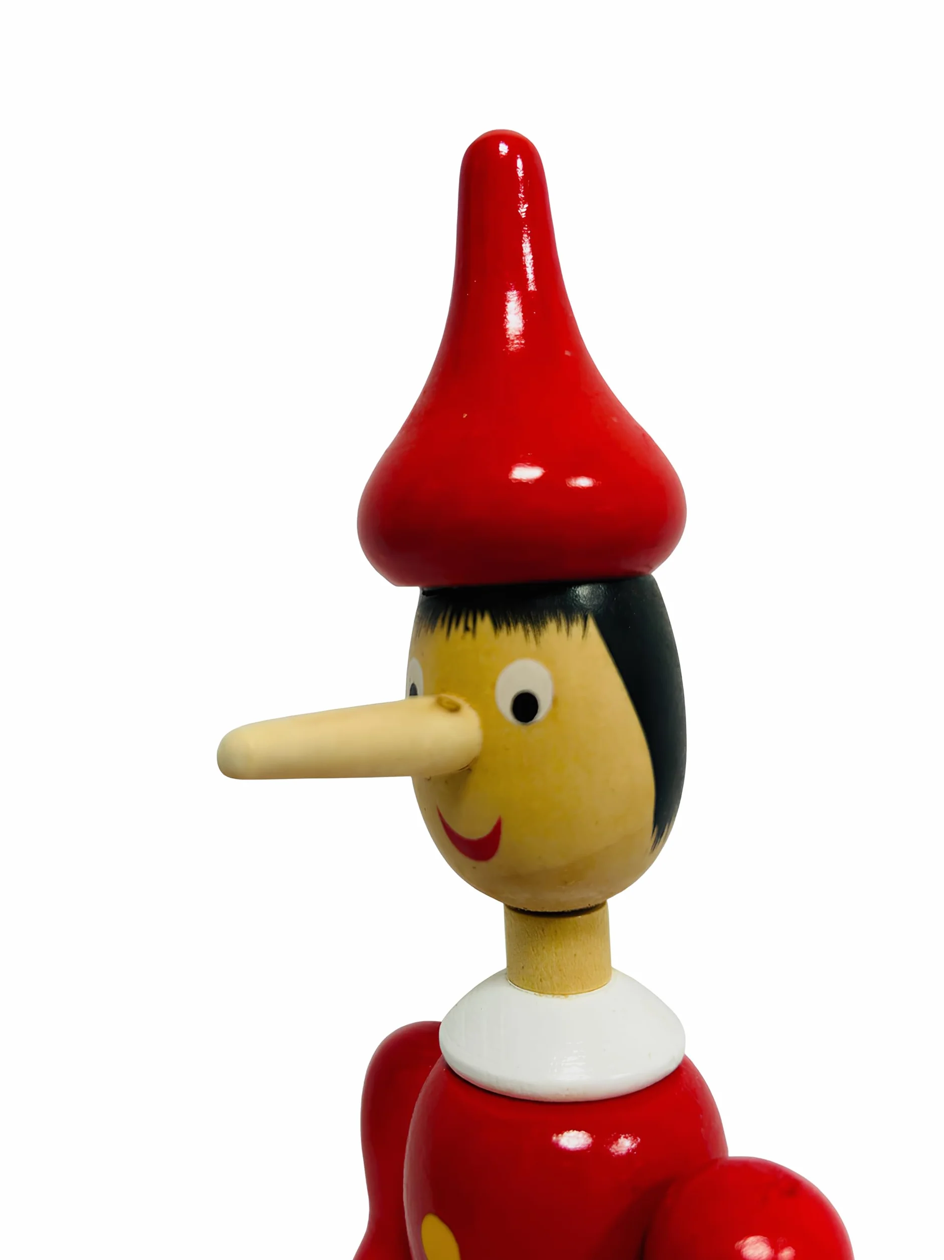 Pinocchio in Legno Massello 30 cm Snodabile Marionetta Articolata Burattino Fiabe Dipinto Altezza 30 cm