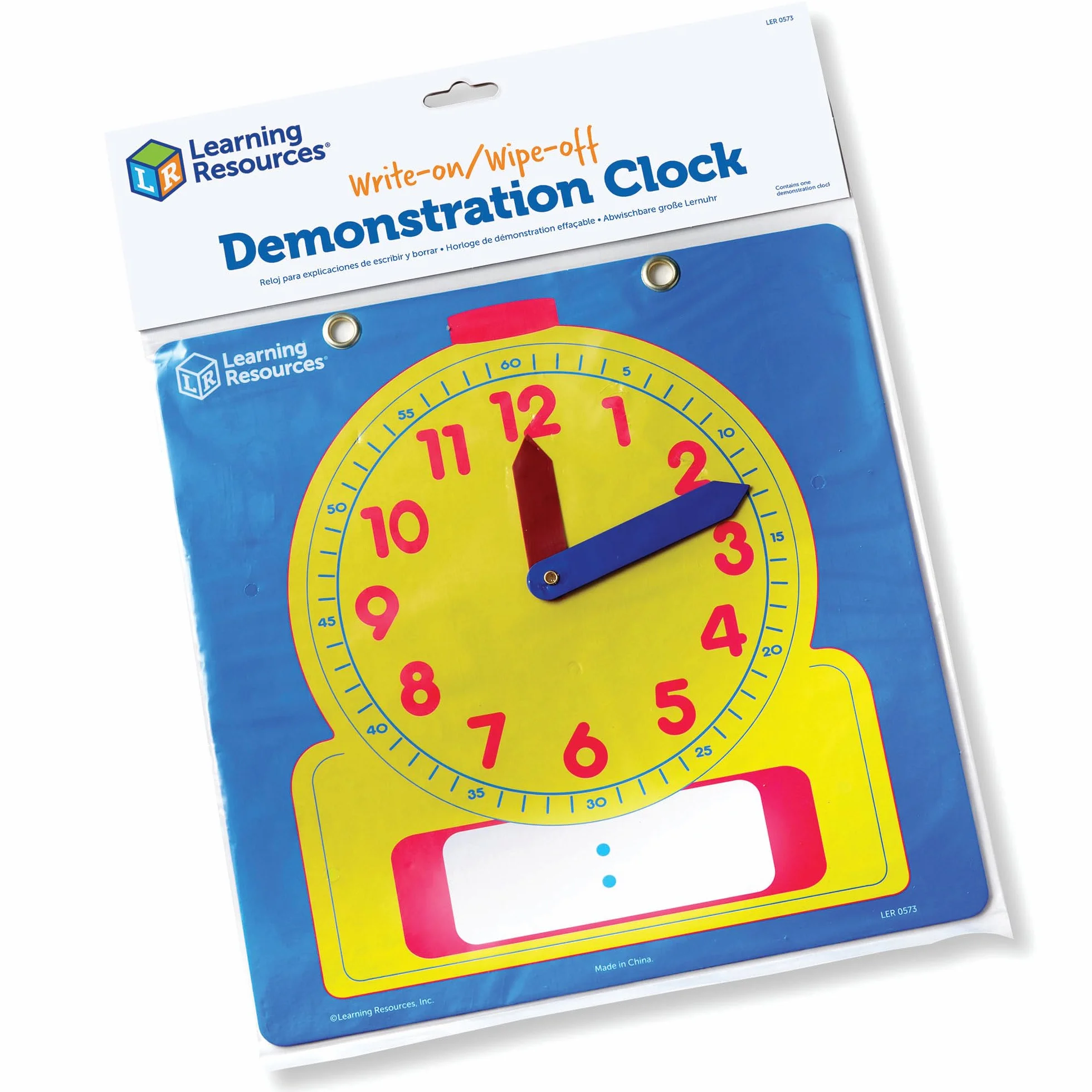 Learning Resources Orologio Dimostrativo Cancellabile, età 5+, Orologio Analogico e Digitale, Apprendimento Interattivo del Tempo, con Lancette Riposizionabili, Set da 2