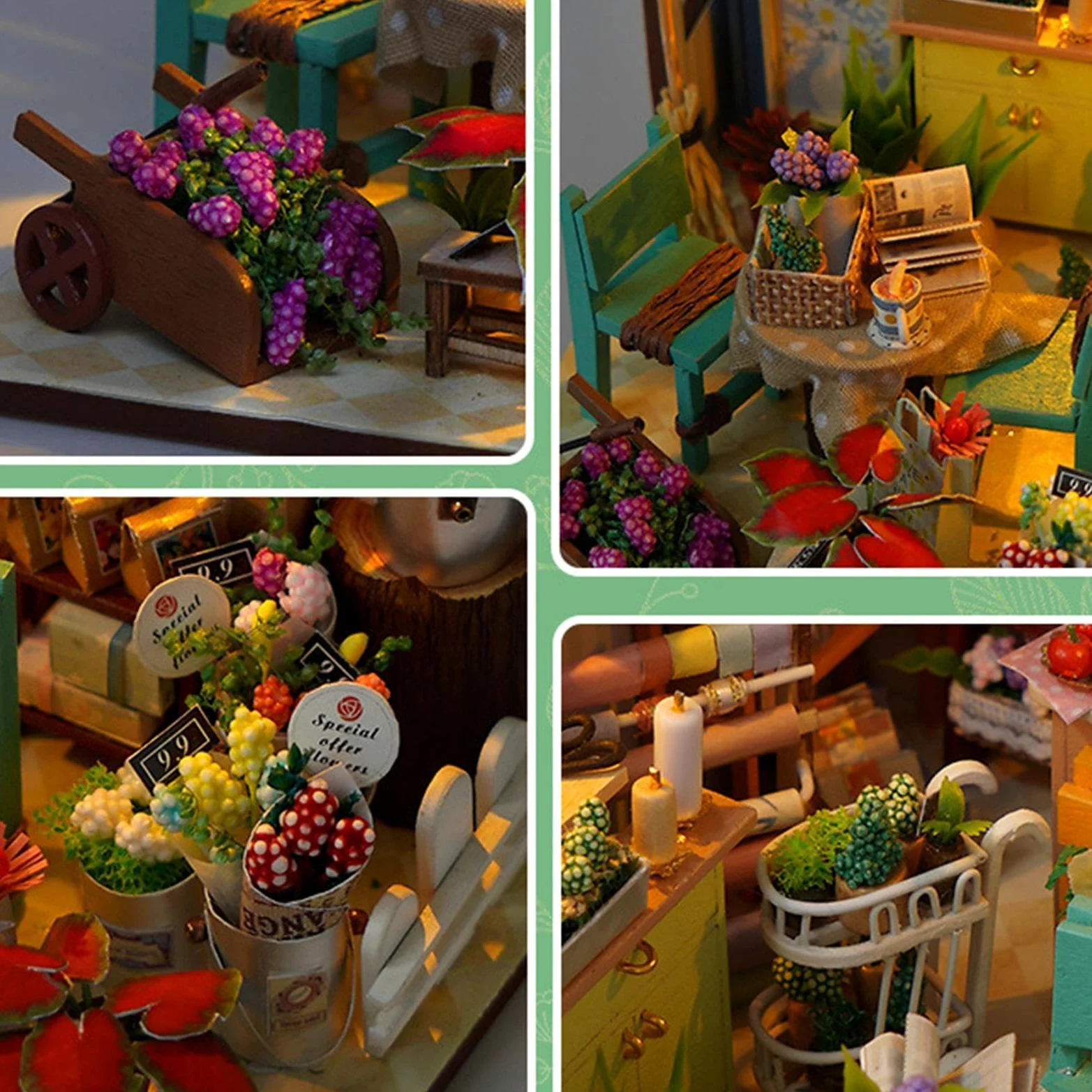 Kit fai da te per una casa in miniatura Giocattolo Di Costruzione | Kit Casa Delle Bambole Per la decorazione di scrivania, dormitorio, appartamento, libreria, soggiorno e