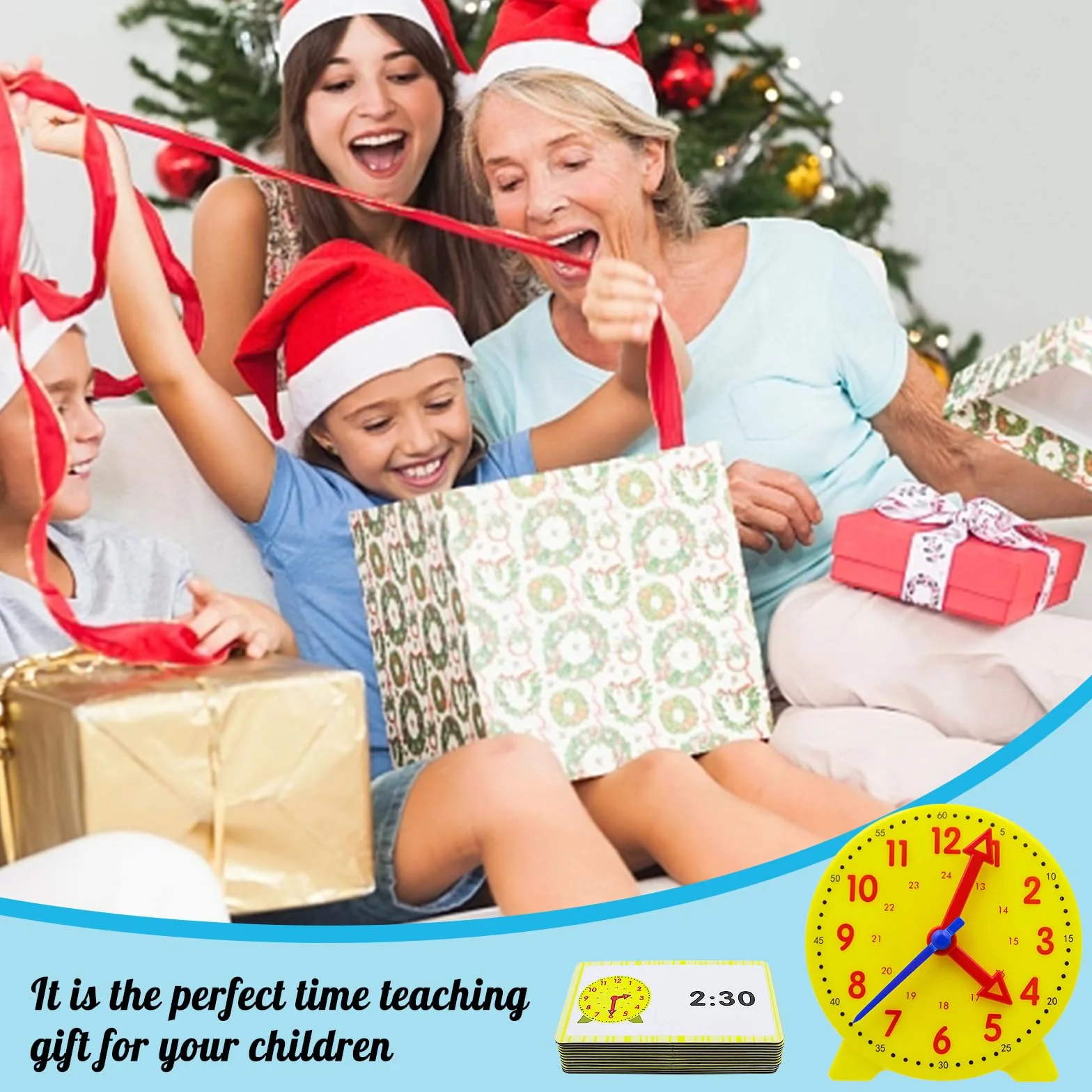 1 Set Modello di Orologio didattico, Orologio di apprendimento, Apprendimento Giochi Matematica Orologio di,Gioco Orologio Bambini Adatto a Bambini