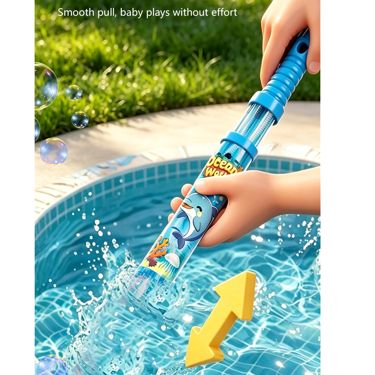 6 spruzzi d'acqua, spruzzi d'acqua, bacchetta magica con design 2 in 1, per feste in piscina, giochi per bambini