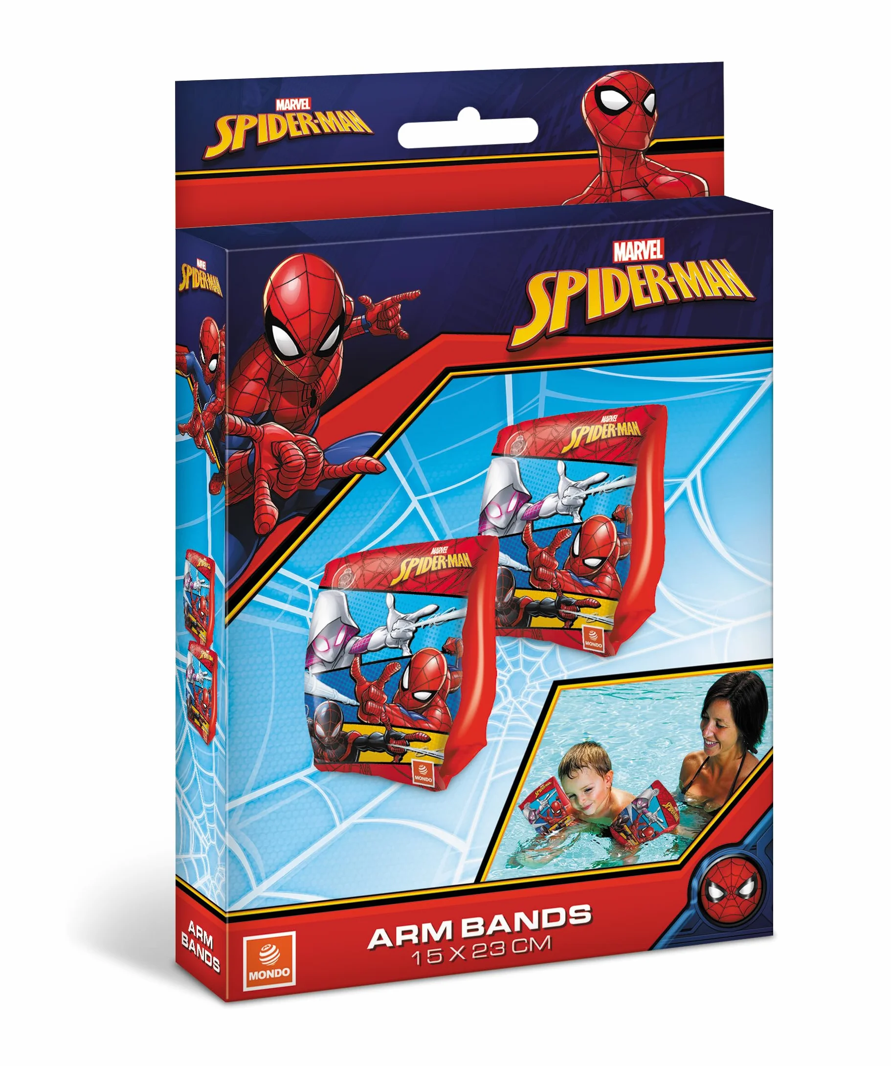 Mondo Toys - SPIDERMAN Arm Bands - Braccioli di Sicurezza per bambini - Materiale PVC - Adatti a bambini da 2 a 6 anni con Peso 6-20 kg - 16927