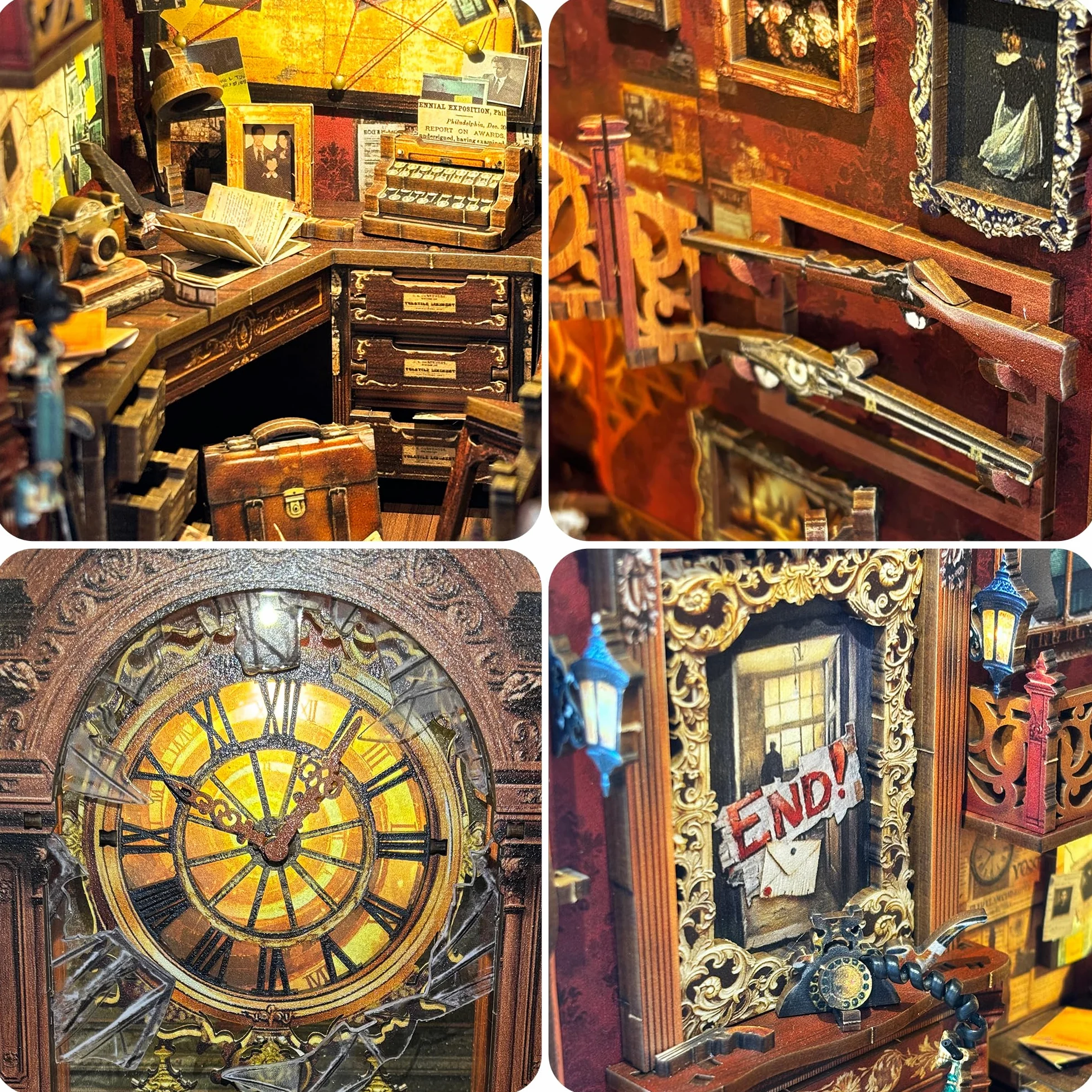 CRIOLPO Kit Book Nook DIY per Adulti - Casa in Miniatura con Luci LED da Montare, Modellismo 3D Creativo per Decorare Librerie - Regalo Originale per Appassionati di Fai da Te