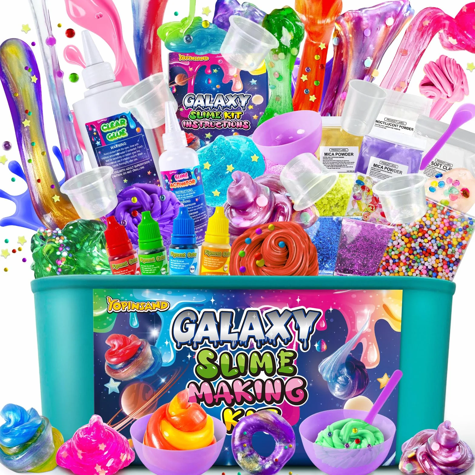 Galaxy DIY Slime Kit per Bambini 6-12, Laboratorio Creativo con Accessori