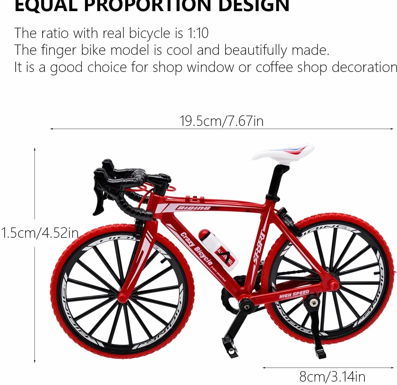 Dita modello di bicicletta, mini bicicletta per mountain bike, giocattolo in miniatura, collezione decorativa per ufficio e casa