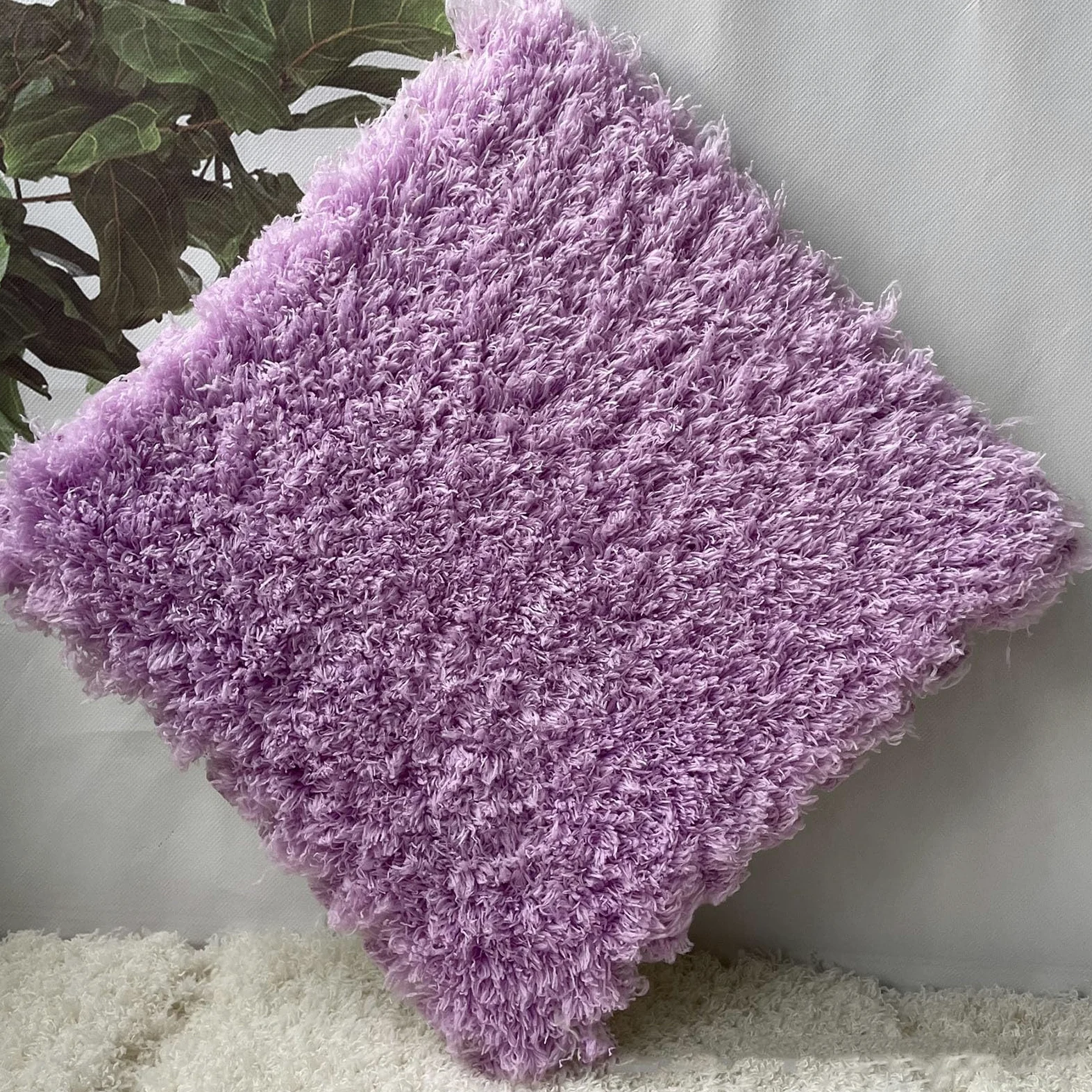 Tappeto ad Incastro Splice 20 Pezzi Tappeti a Pelo di Torta, Tappeti Quadrati Patchwork ad Incastro, Tappeti Piccoli Soffici ad Incastro, Tappeto Quadrato in Schiuma,Purple-One Size