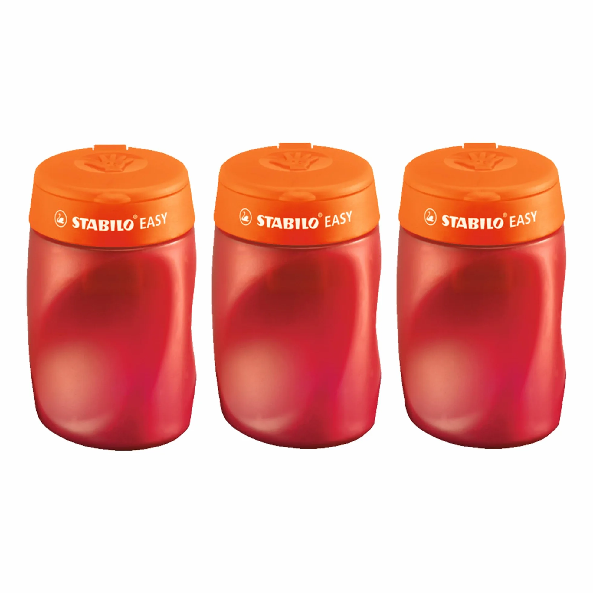 STABILO EASYtemperino - Temperamatite Ergonomico - per Destrimani - Confezione da 3 - Arancione