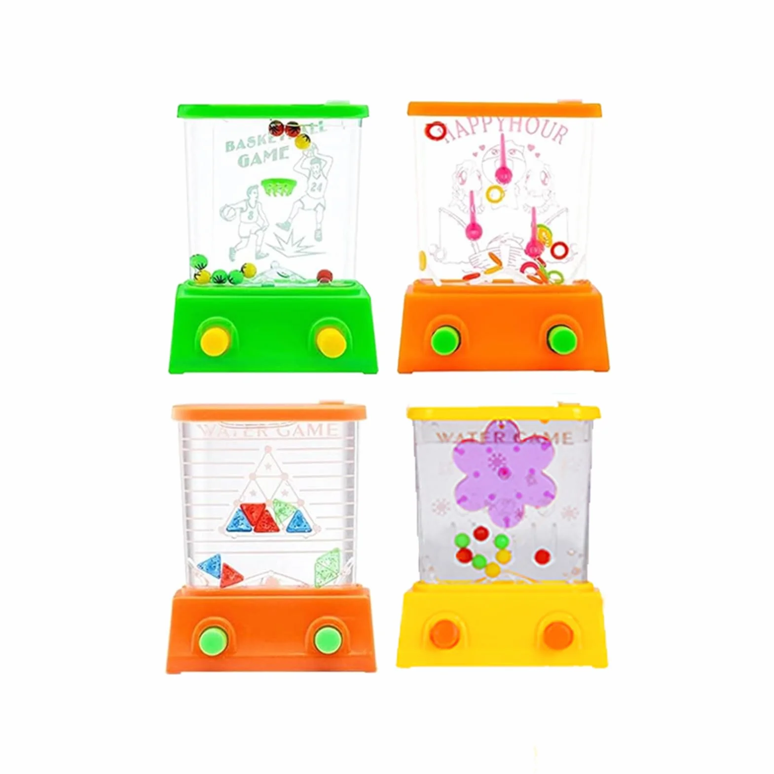 GERUI Set di 4 mini anelli ad acqua per bambini, per bambini, per compleanno, Halloween, Natale, colore casuale (senza acqua)