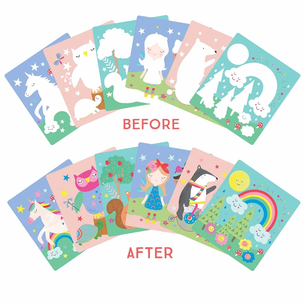 Floss & Rock Rainbow Fairy Magic Color Changing Watercard Art Pad 210mm 6 fogli