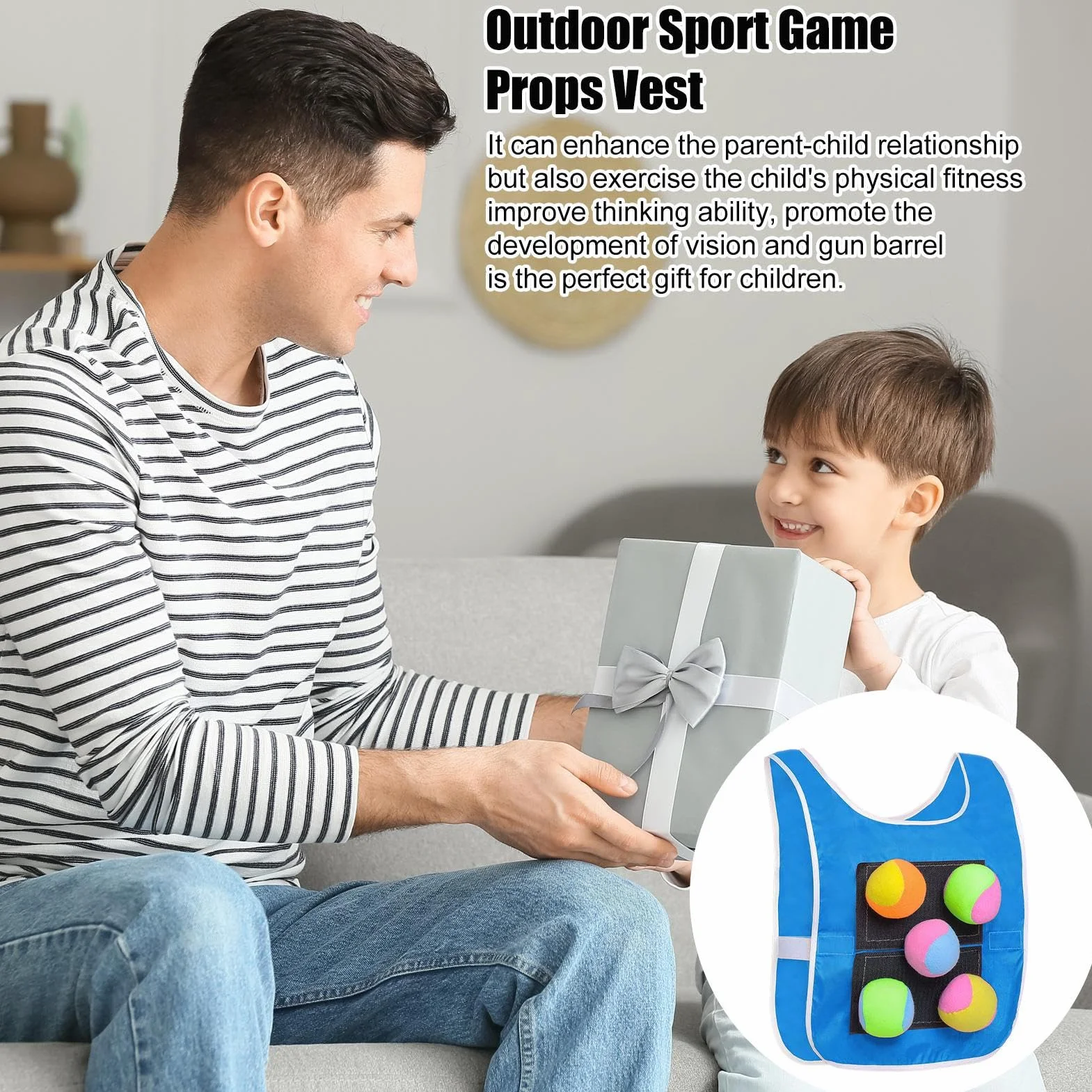 Generico Stick Ball Glet - Fabric morbido, gilet Dodgeball da gioco, set di giochi interattivi | Include 5 palle morbide per il gioco di cattura, perfette per in famiglia all'aperto