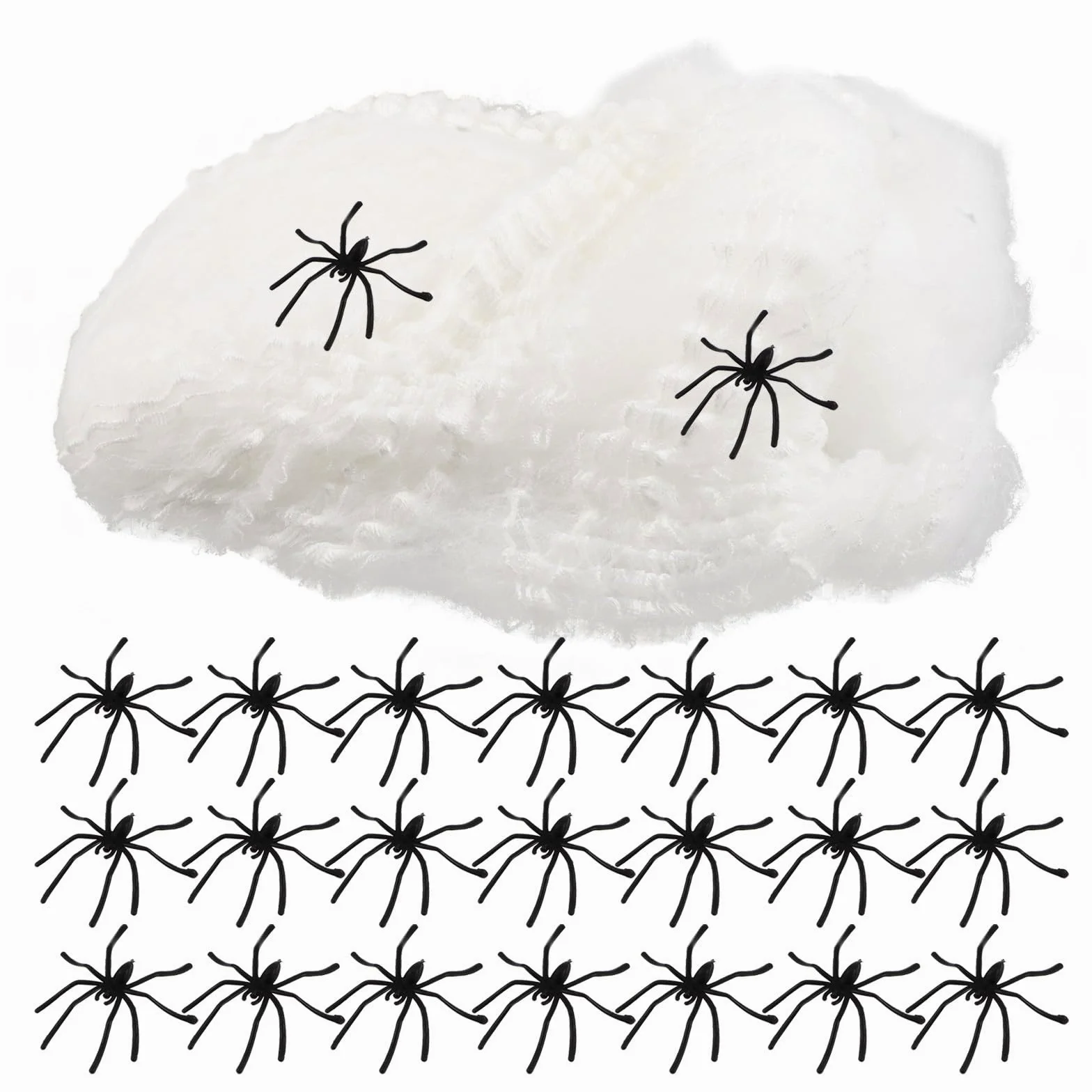 UPKOCH 1 Set di Ragni di Halloween: Ragni di ragnatele Elastiche Che Si Illuminano al Buio per Decorazioni di Halloween - Decorazioni per Feste a Tema - Allestimento di Scene spaventose