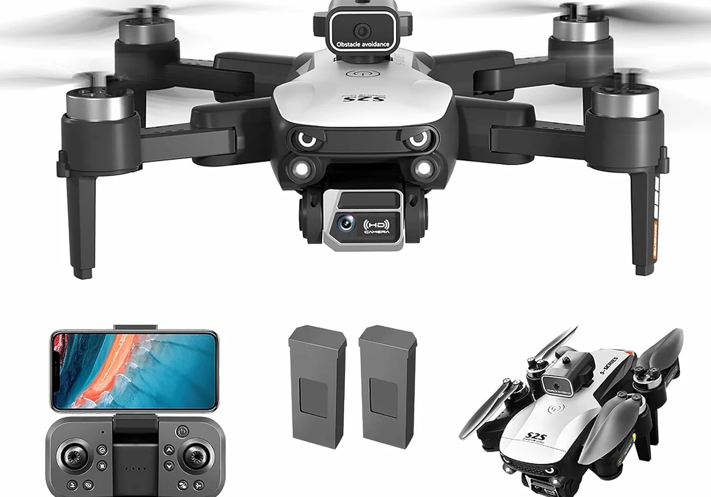 OBEST Drone con Telecamera 4K,Drone con Motore Brushless,Quadcopter Pieghevole FPV,Evitamento Attivo Degli Ostacoli a 360°,Giocattoli e Regali per Bambini e Adulti