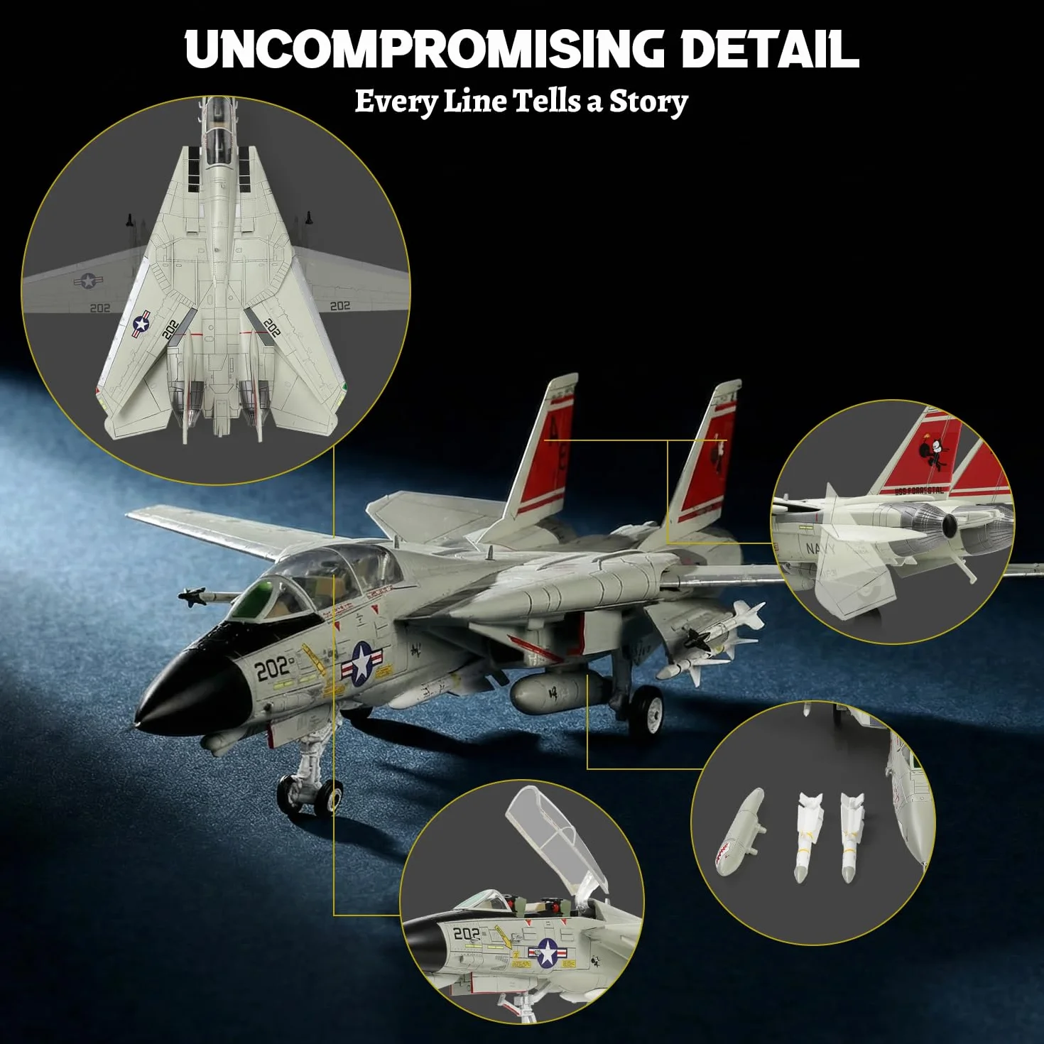 NUOTIE F-14A Tomcat 1/72 Modello di Aeroplano in Metallo Kit VFA-31 Tomcatters Caccia in Lega Pressofusa