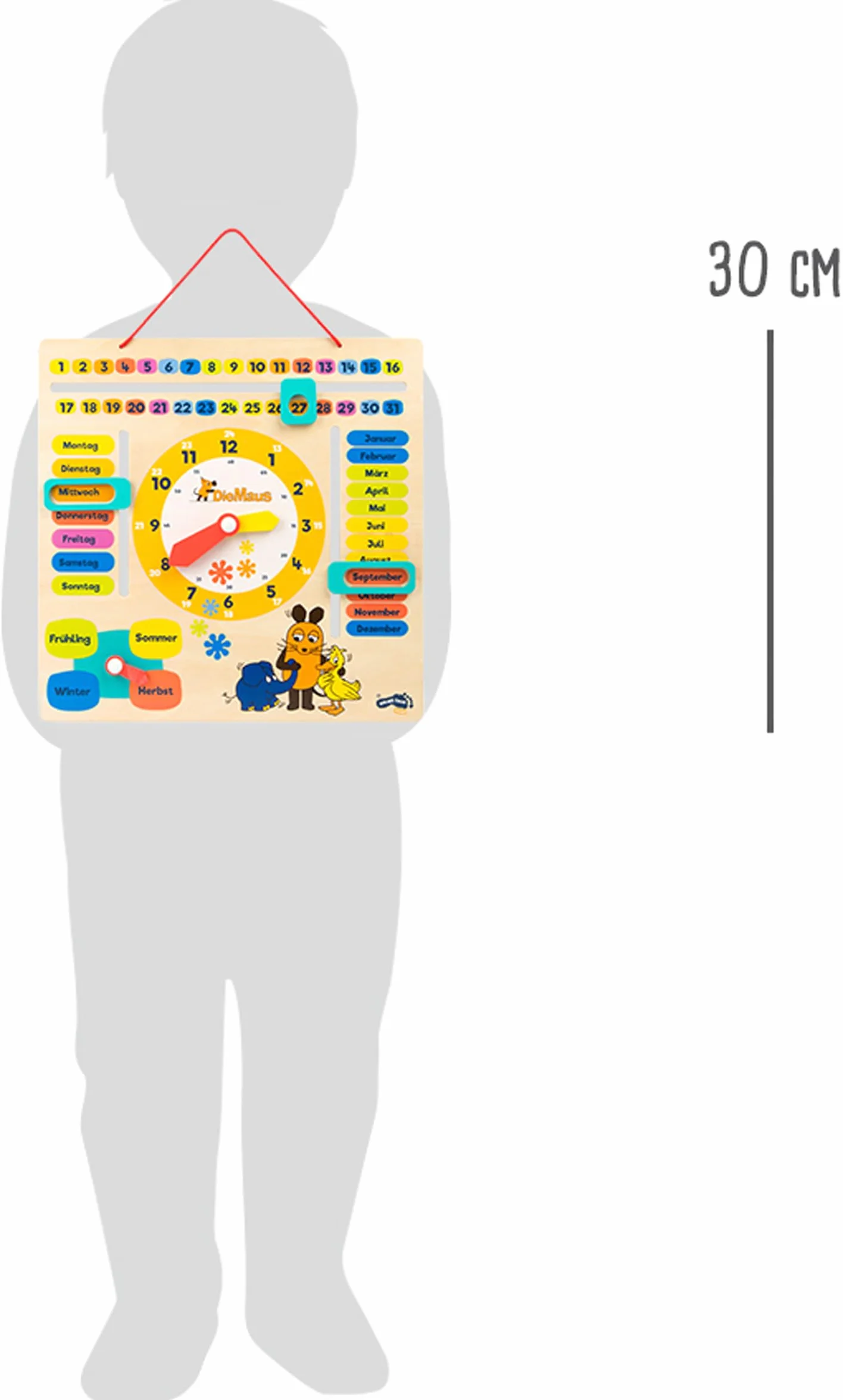 Die Maus Orologio didattico con calendario