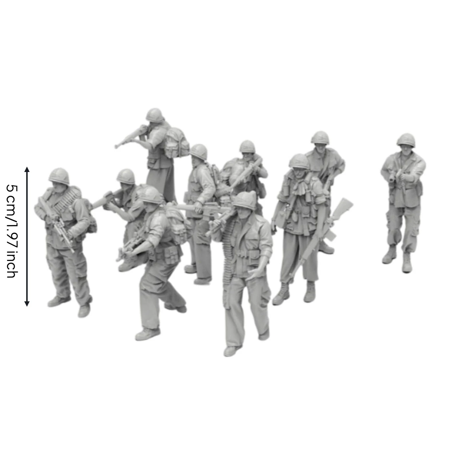 TAIZhiChen 10 Pieces Soldatini in Resina Non Dipinti Soldatini da Dipingere Monopezzo Kit Modello Soldato in Resina per Esposizione, 1/35 5 CM