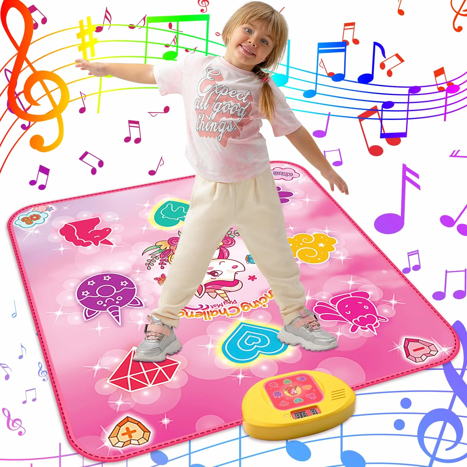 ZWOOS Tappetino da Ballo per Bambini 3-12+ Anni, Tappetino Musicale Elettronico Giocattolo Regalo