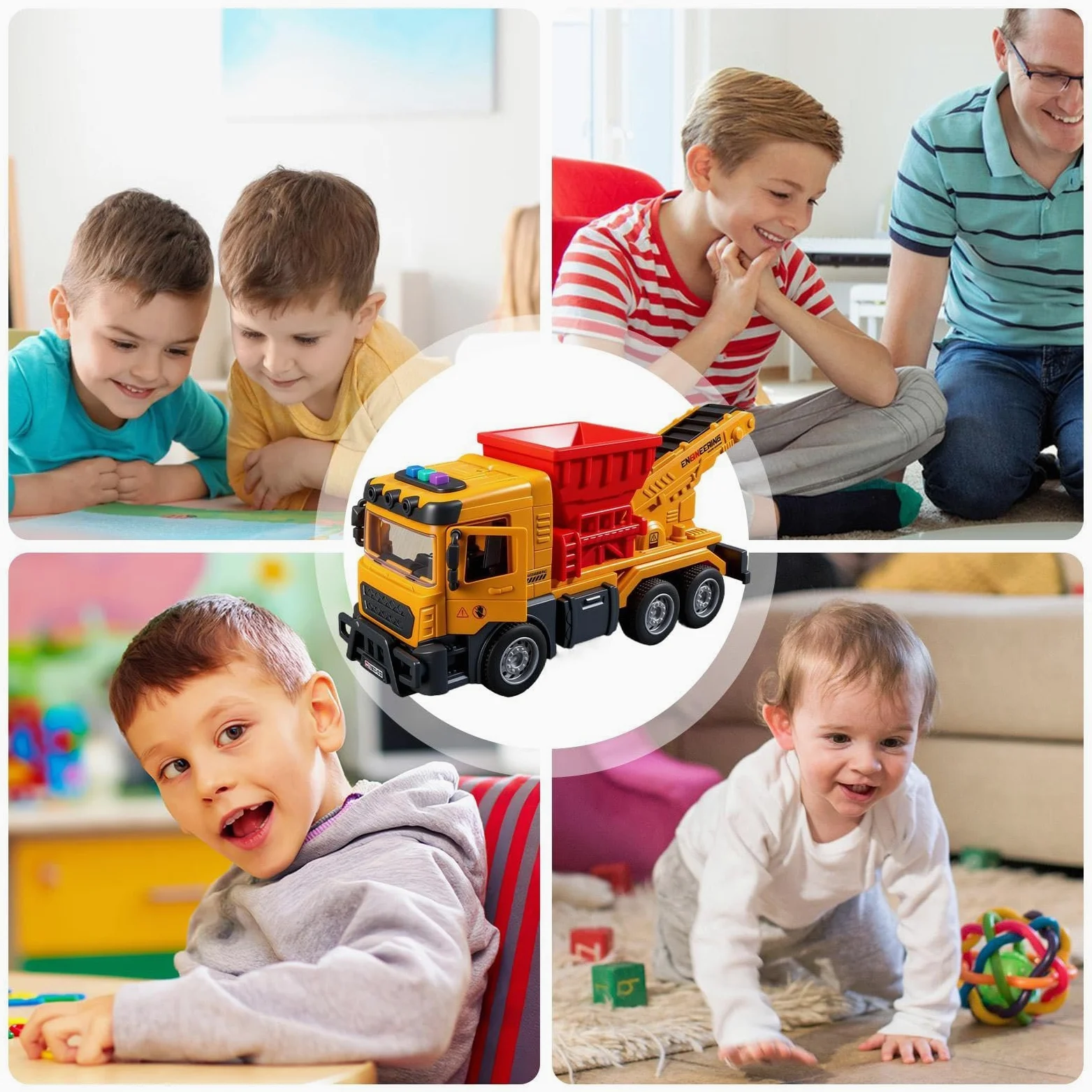 Giochi da cantiere Veicolo trasportatore ribaltabile con suoni e | Camion Giocattolo per Trasporto Sabbia Per Bambini Ragazzi Adulti Fattoria Sabbia Terra Pista Corsa Festa Di Compleanno
