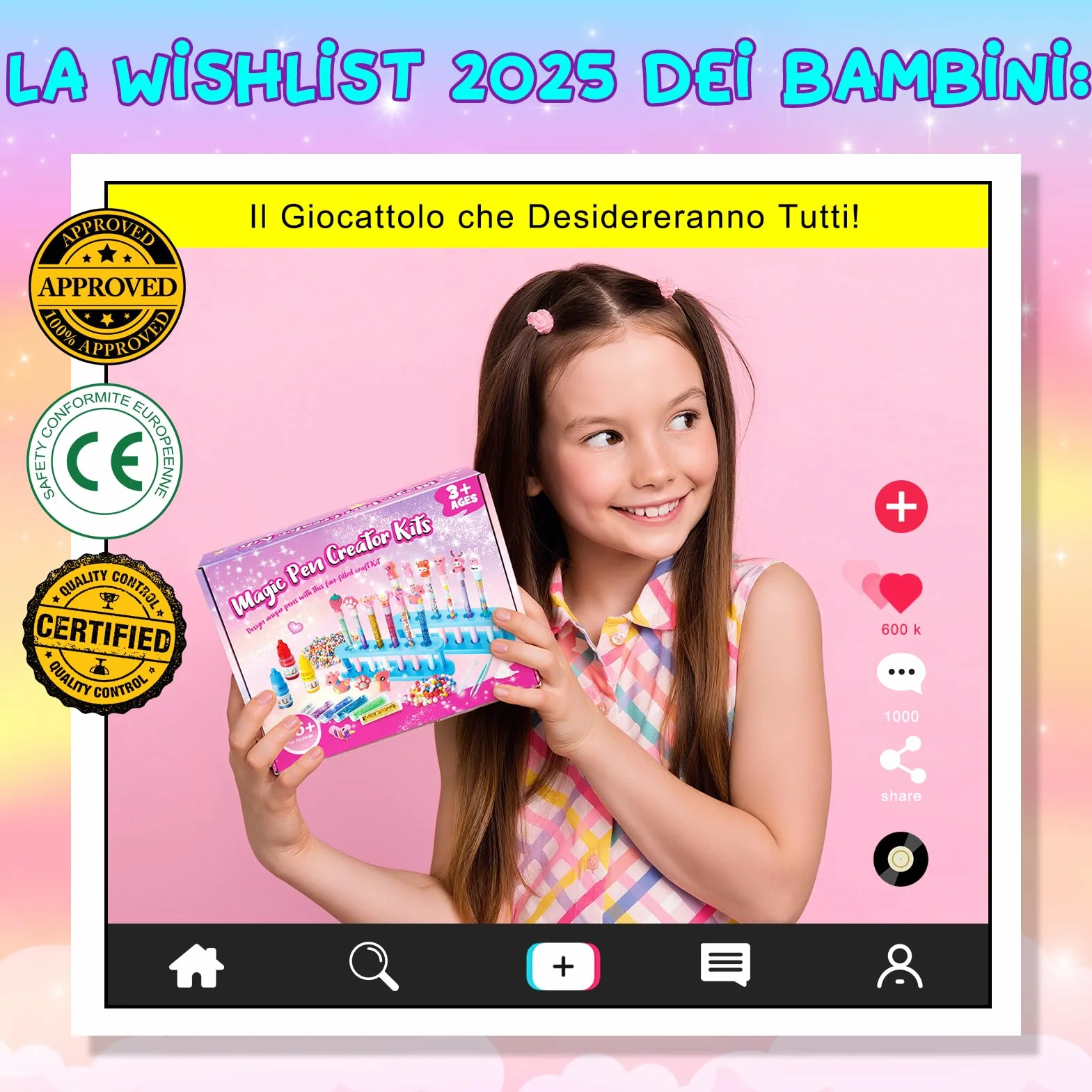 Laboratorio Delle Penne Fabbrica delle Penne 66+ Pezzi Set Regalo Bambina 5-12 Anni Creativi Giochi Cancelleria