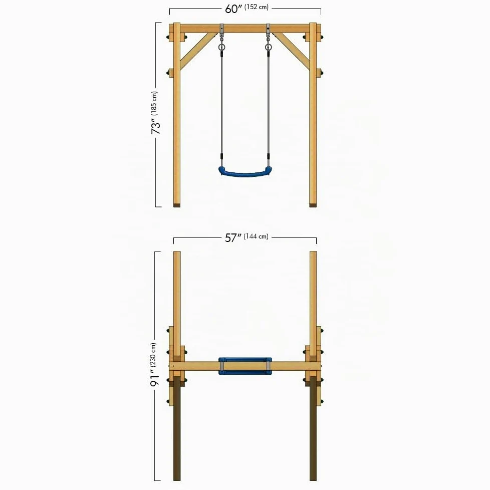 Altalena WICKEY Smart One gioco per bambini, altalena blu singola in legno da esterno o da giardino