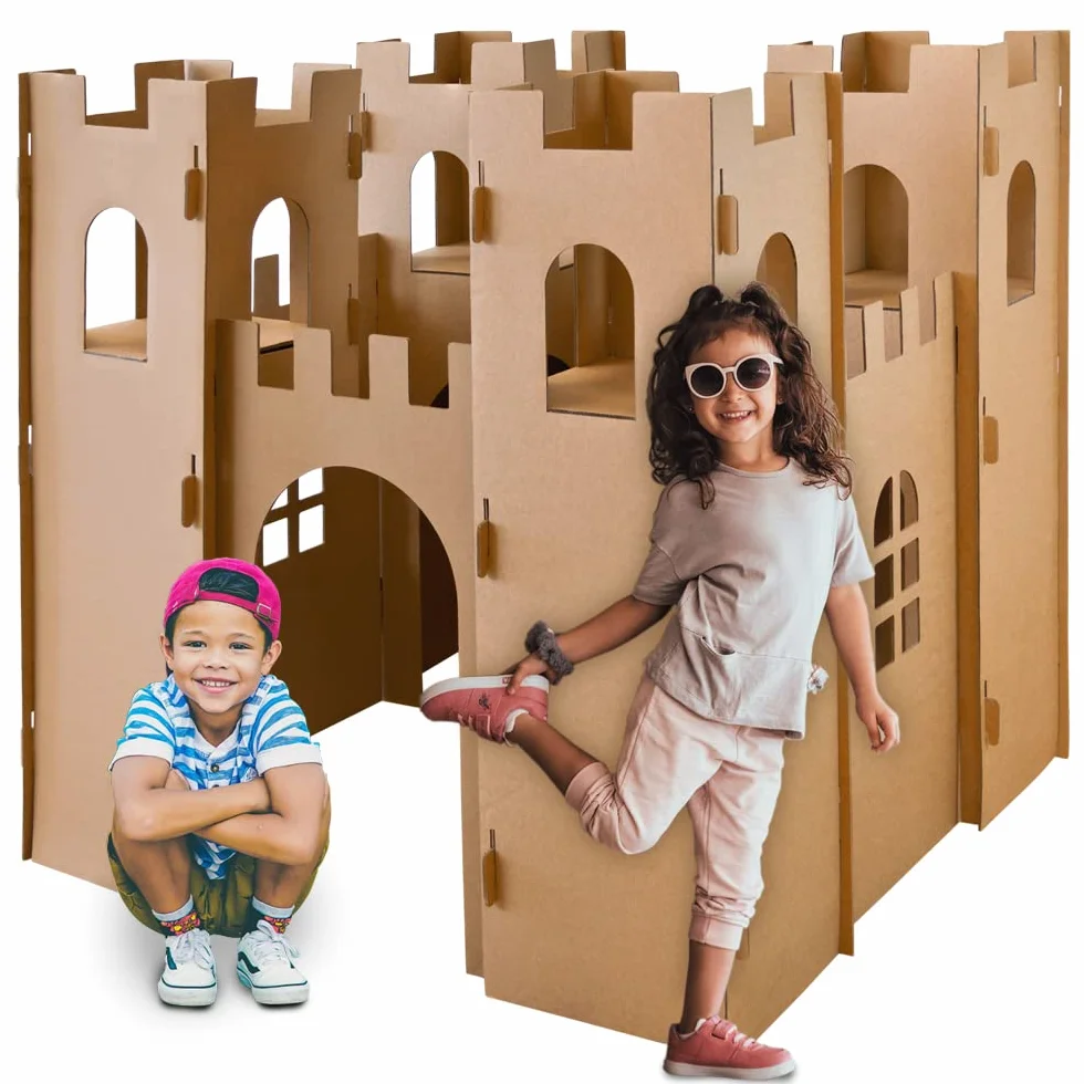 Kingpower Casetta per Bambini Castello del Cavaliere Gioca Castello Artigianato Scatola Castello casa di Cartone casa di Cartone casa dei Bambini per colorare