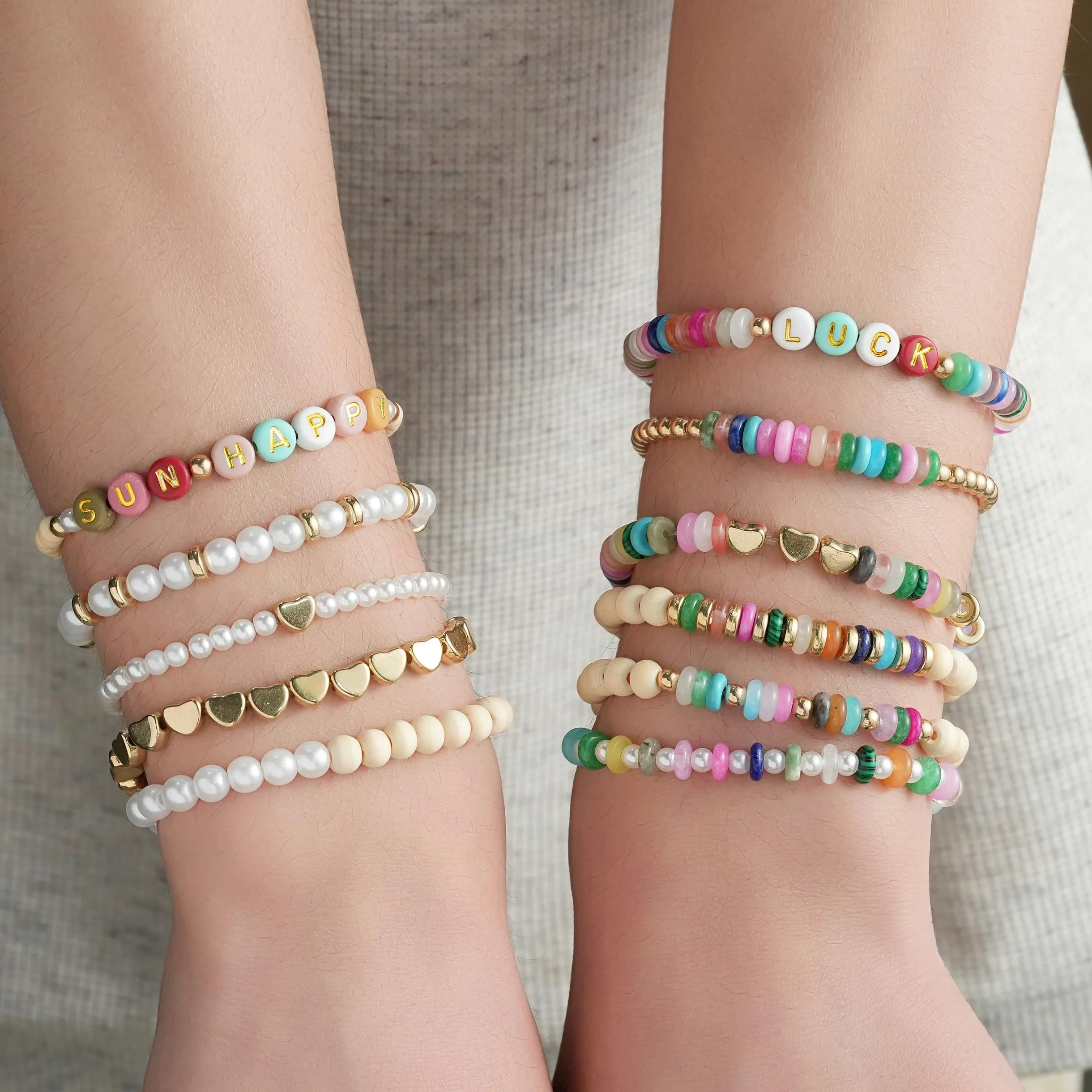 Xylise Kit per la creazione di braccialetti fai da te per ragazze, kit per la creazione di gioielli con perline, kit per braccialetti dell'amicizia con lettere, perline per la creazione di gioielli