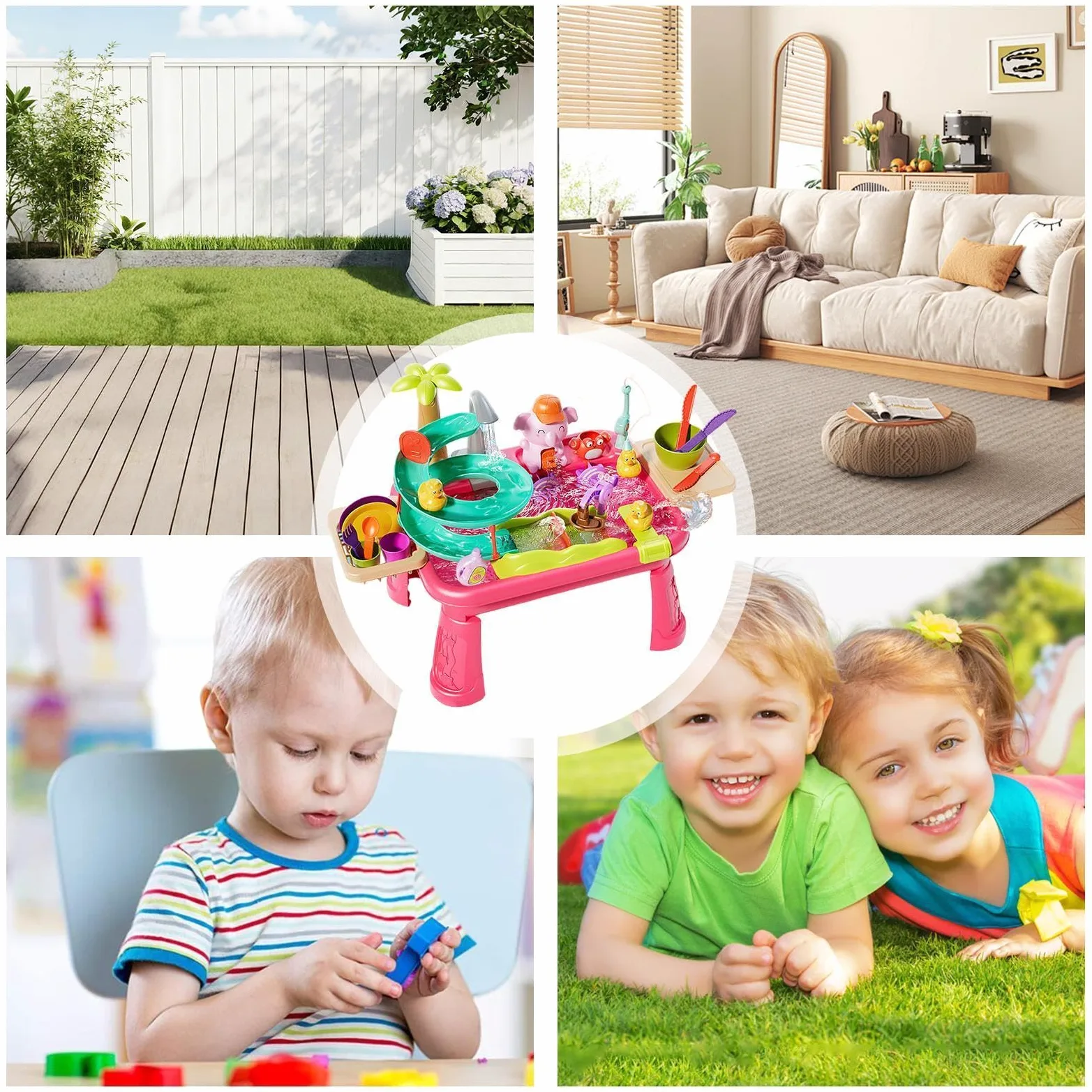 Giocattolo per Bambini con Acqua Corrente Lavastoviglie Giocattolo | Lavello da Cucina Giocattolo per la Pesca e Giochi Acquatici al Coperto all'Aperto in Giardino Cortile Spiaggia