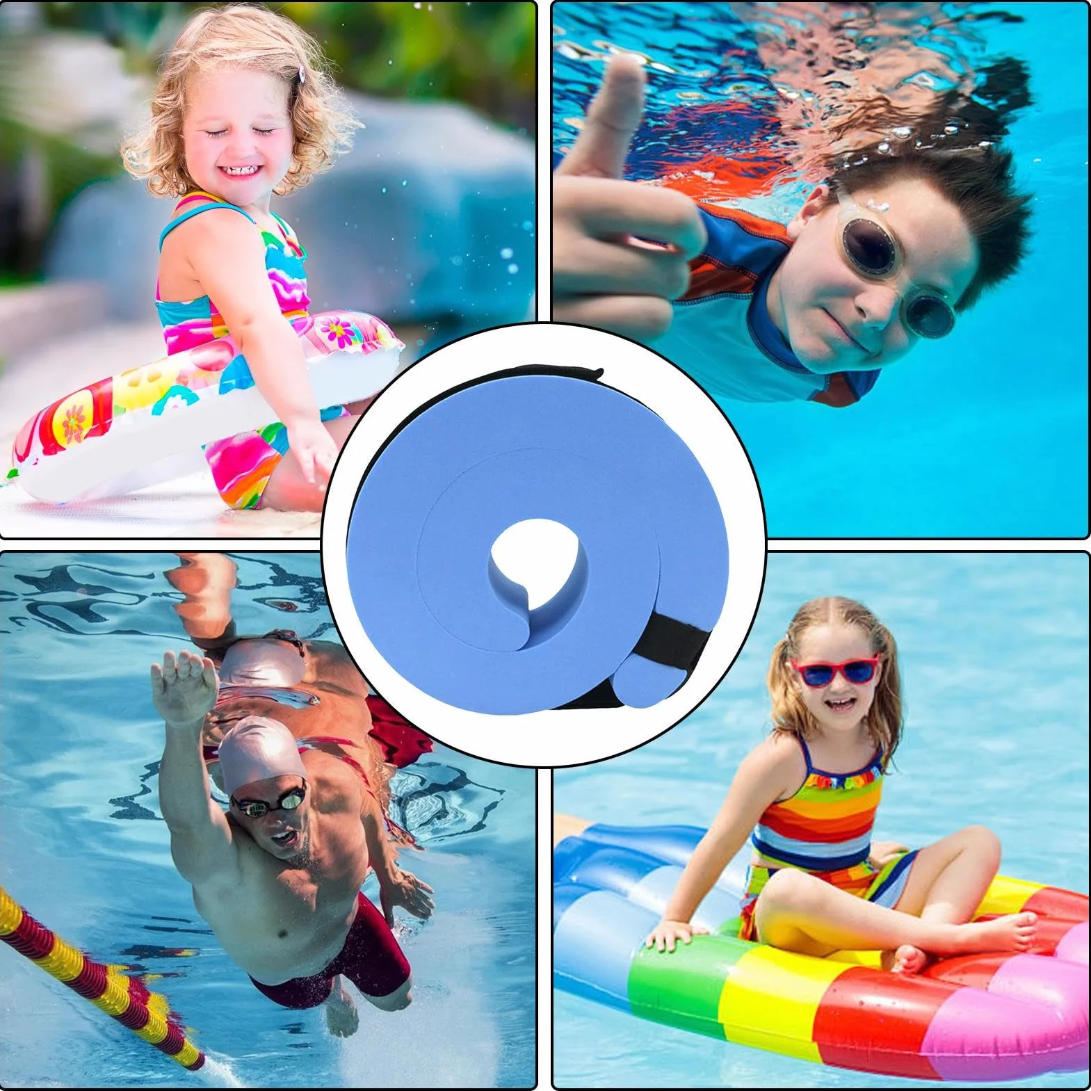 Fasce di aiuto al nuoto, galleggianti per bambini, attrezzatura gonfiabile di sicurezza per imparare le abilità acquatiche con design portatile per gite in spiaggia, avventure in mare, allenamento a