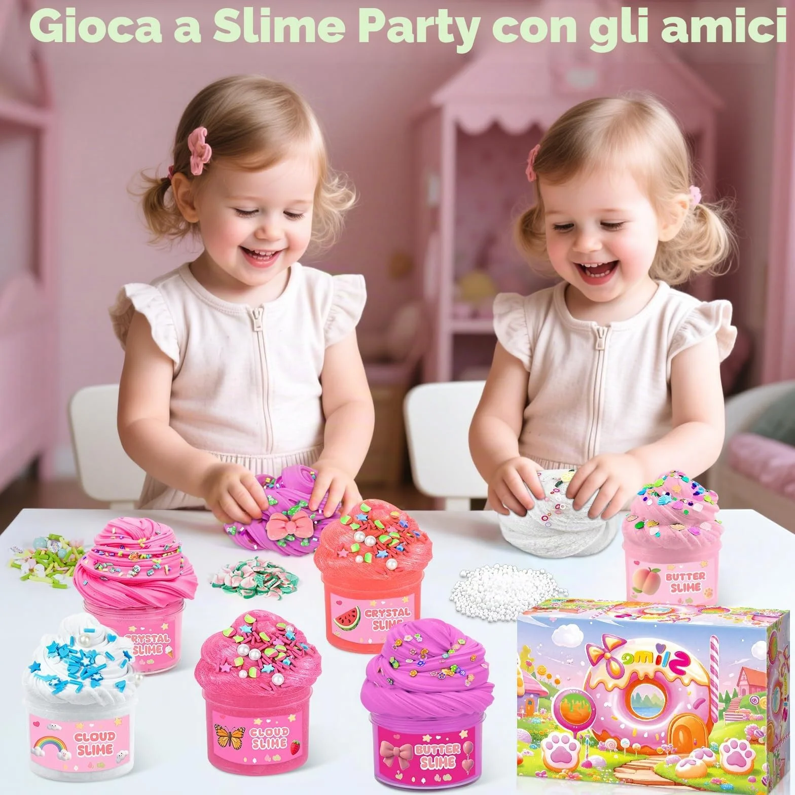 Slime Kit 6 Confezioni Fluffy Butter Kit Fai Da Te Giocattolo Antistress per Bambini