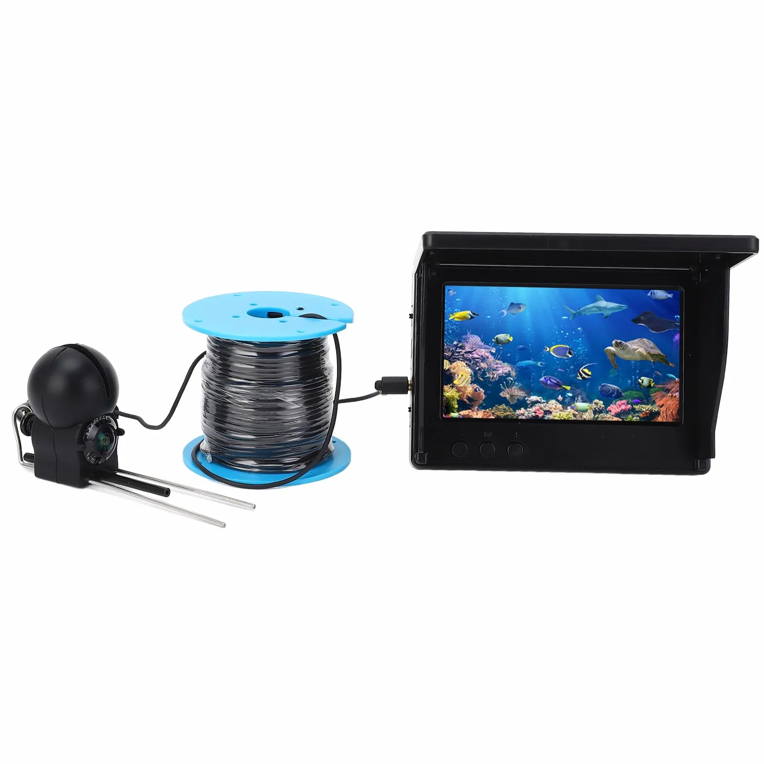 Yinhing Drone Subacqueo Drone Subacqueo con Telecamera per Pesca Subacquea C 1080P con Schermo da 4,3 Pollici e Cavo da 30 M Obiettivo Ultra Grandangolare Ideale per la Pesca Sul Ghiaccio e la in