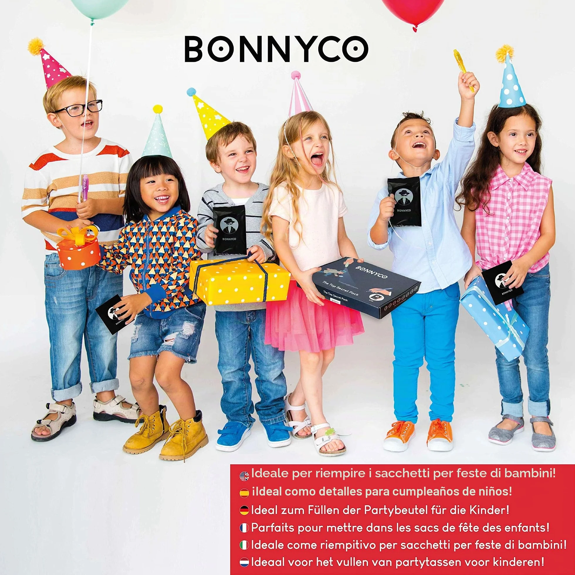 BONNYCO Penna Invisibile e Taccuino 32 Pezzi Gadget Compleanno Bambini Penna Spia Scuola Bomboniere