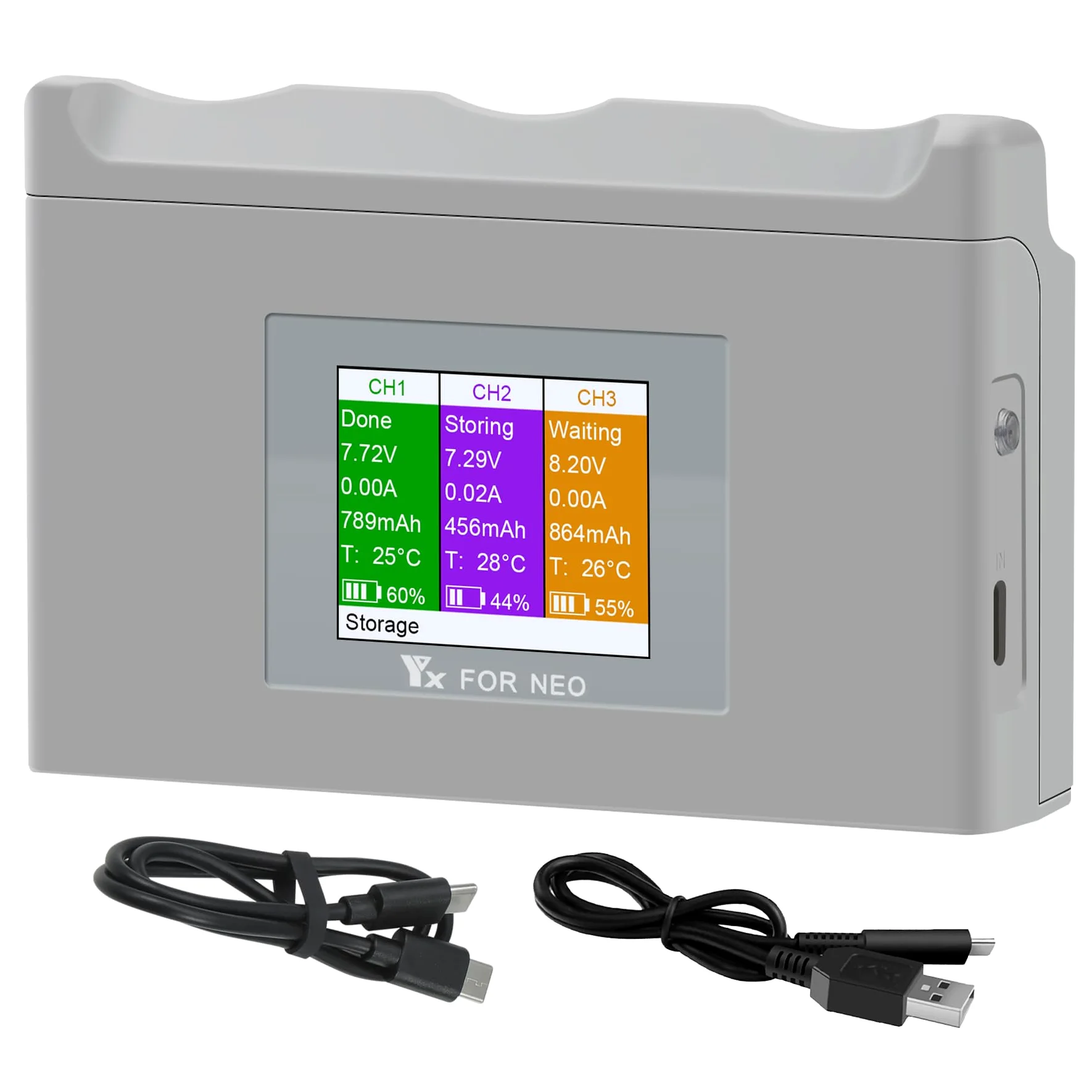 Caricabatteria LCD multifunzione con carica di archiviazione per drone DJI Neo, hub di ricarica bidirezionale, ricarica rapida 3 batterie accessori