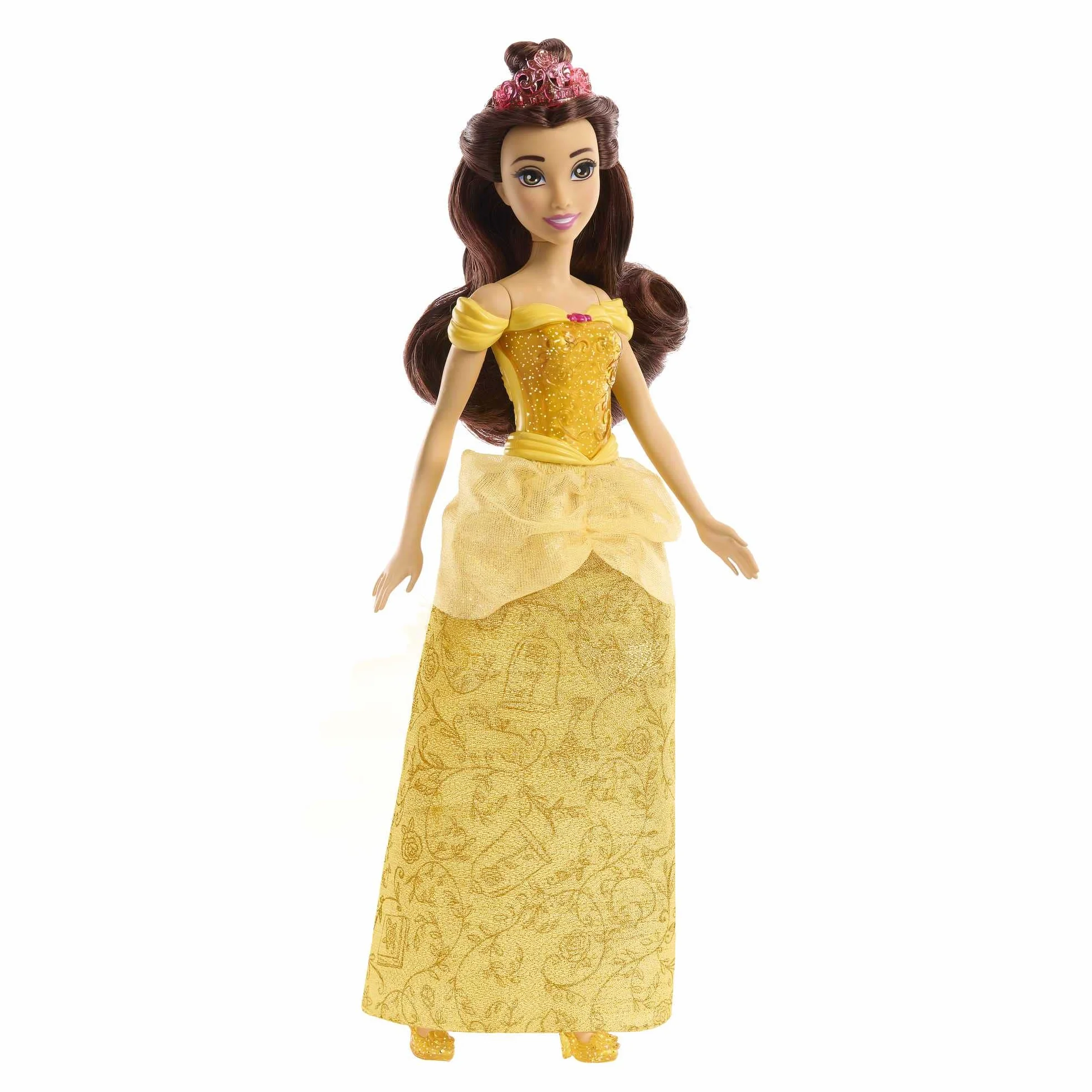 Mattel Disney Princess - Belle bambola con capi e accessori scintillanti ispirati al film, giocattolo per bambini, 3+ Anni, HLW11