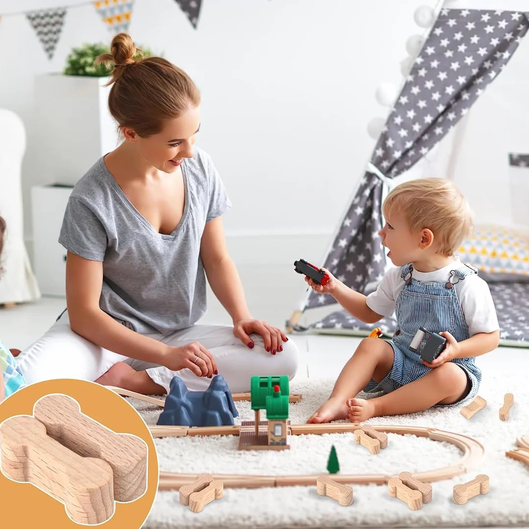 20 connettori per binari, fissaggio binari, accessori per binari in legno, accessori per binari allentati, adatti per bambini dai 3 anni in su