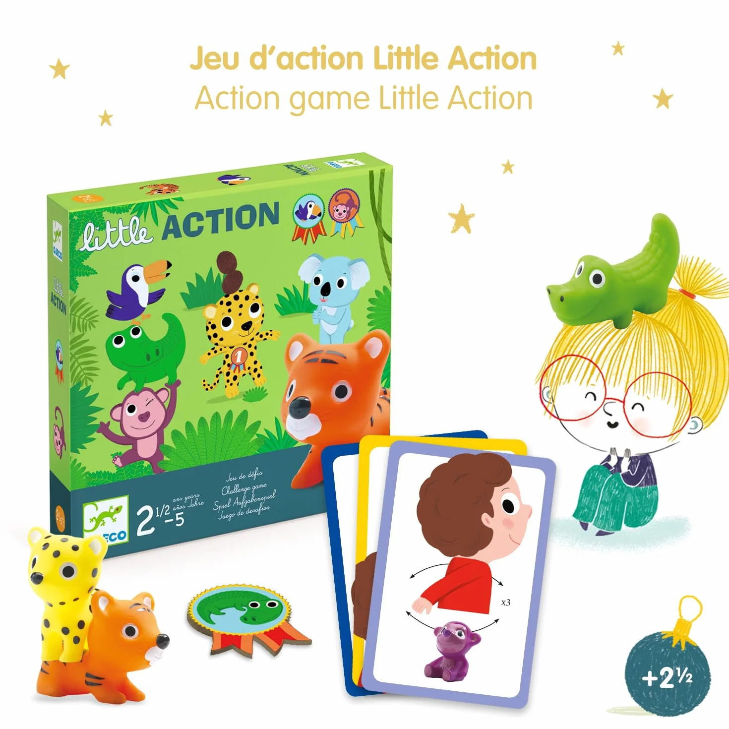 DJECO - Giochi d'azione e riflessiGiochi educativiDJECOGioco Little Action, Multicolore, Small (15)