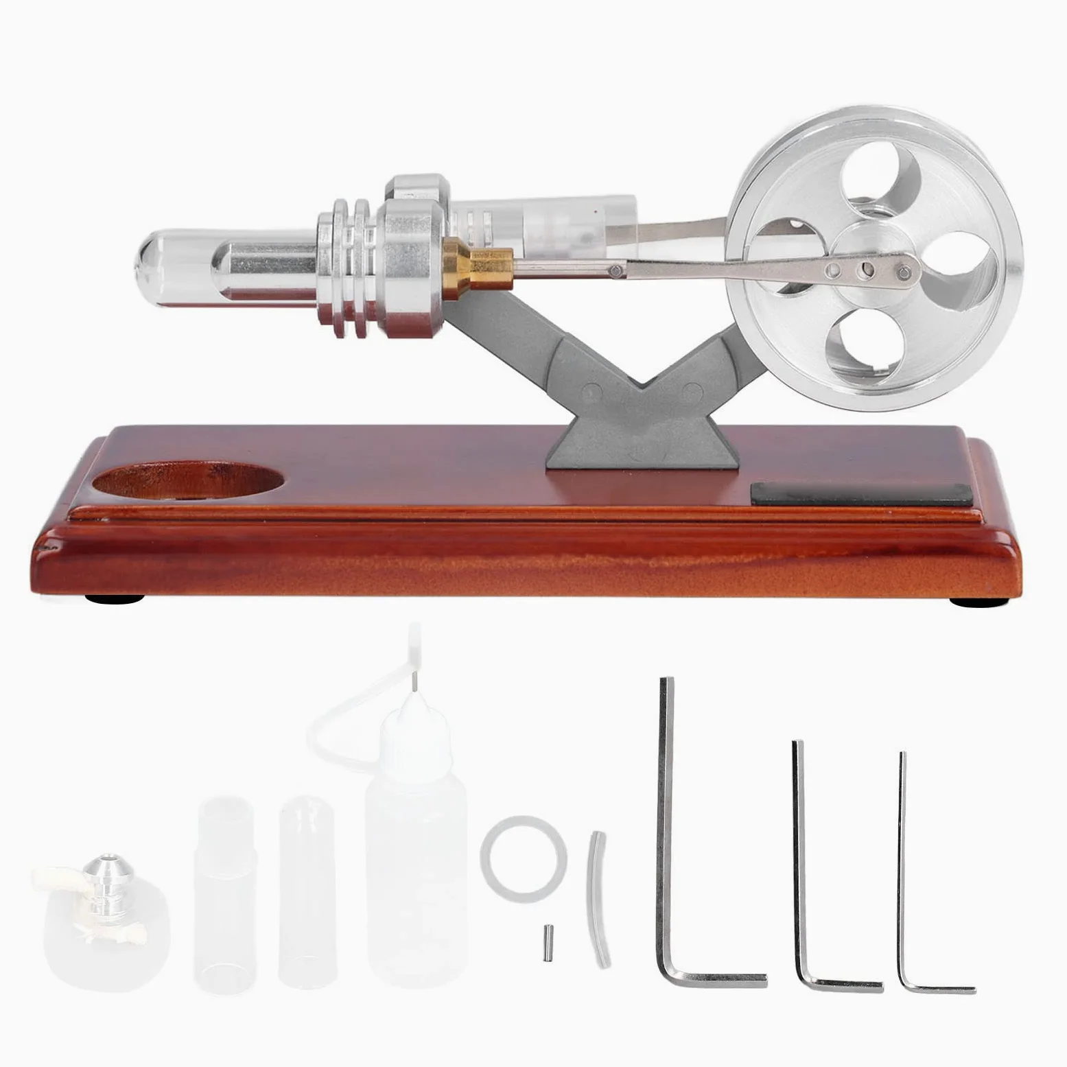 Modello Motore Stirling in Lega di Alluminio Durevole, Motore | Giocattolo educativo, funziona per l\'apprendimento della fisica, oggetto di classe