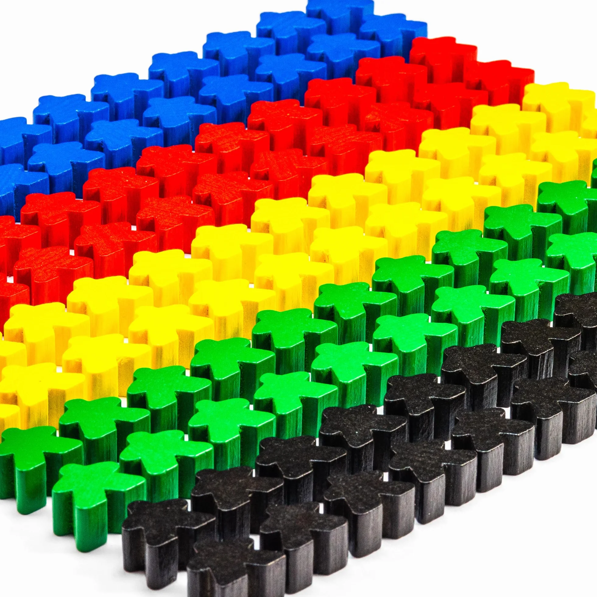 16 mm Meeple in legno adatto per Carcassonne (120 pezzi in 5 colori)