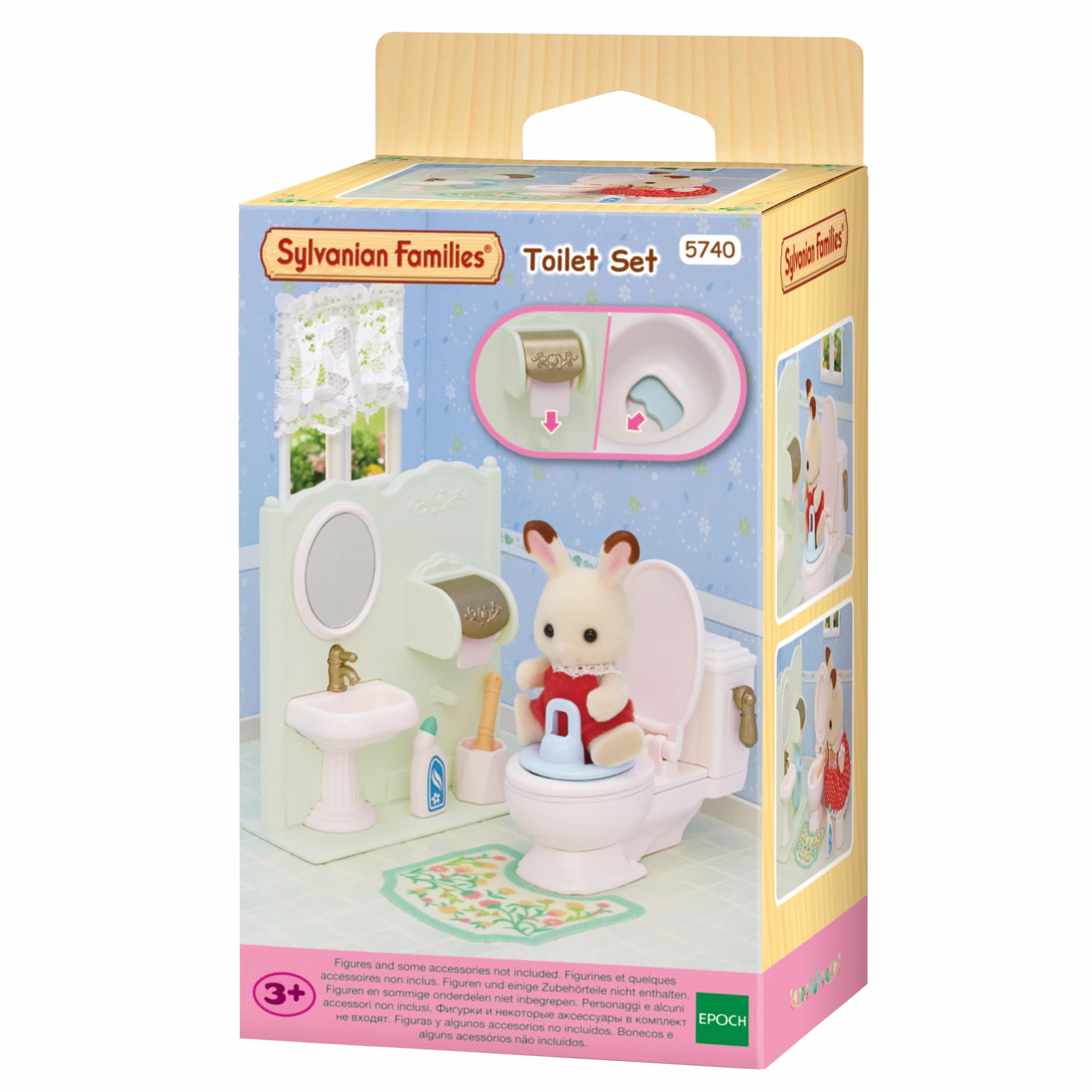 Sylvanian Families - Set Accessori Toilette Completo – Mobili e Dettagli Interattivi per Case delle Bambole – Modello 5740